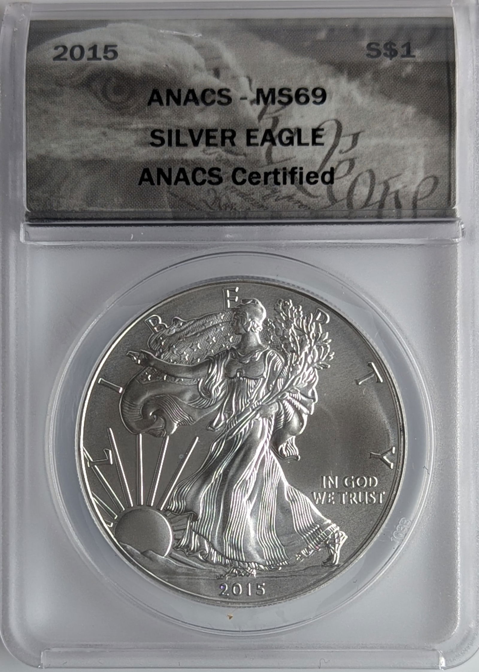 ANACS 2015 MS 69 American Silver Eagle Dollar (1 of 2)