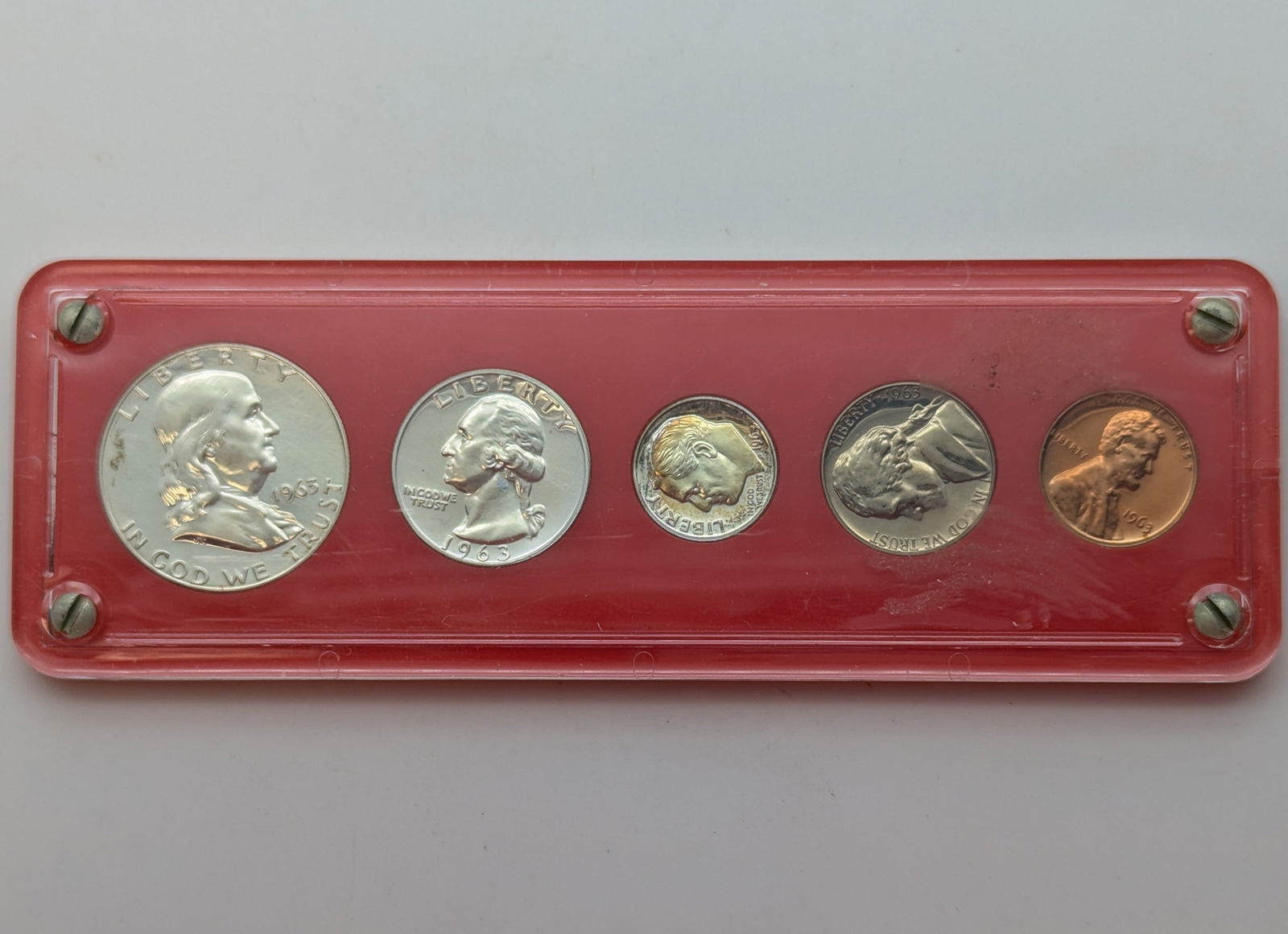 1963 Silver US Mint Proof Set w/ 90% Silver Half Dollar & Quarter (1 of 2)