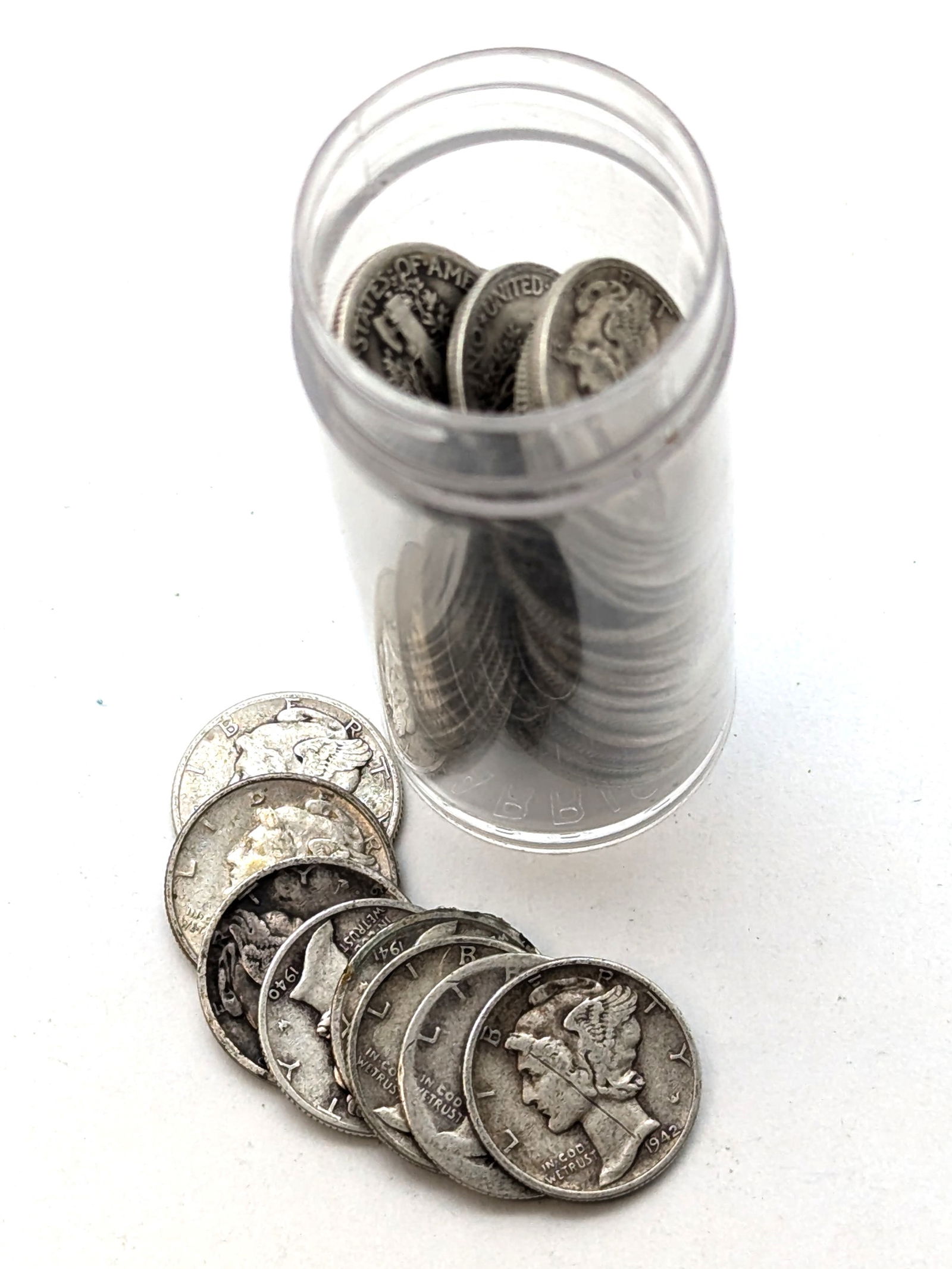 Roll of 50 Silver Mercury Dimes - Various Dates (1 of 4)