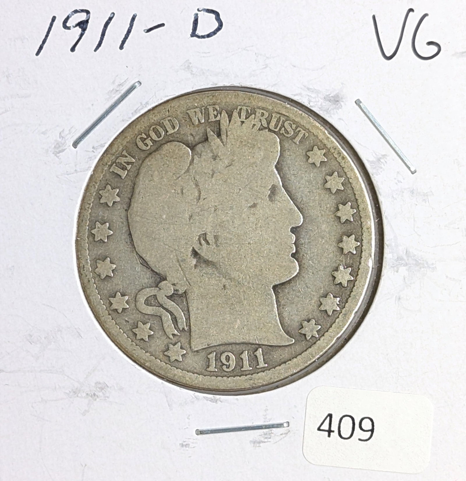 1911-D Silver Barber Half Dollar (1 of 2)