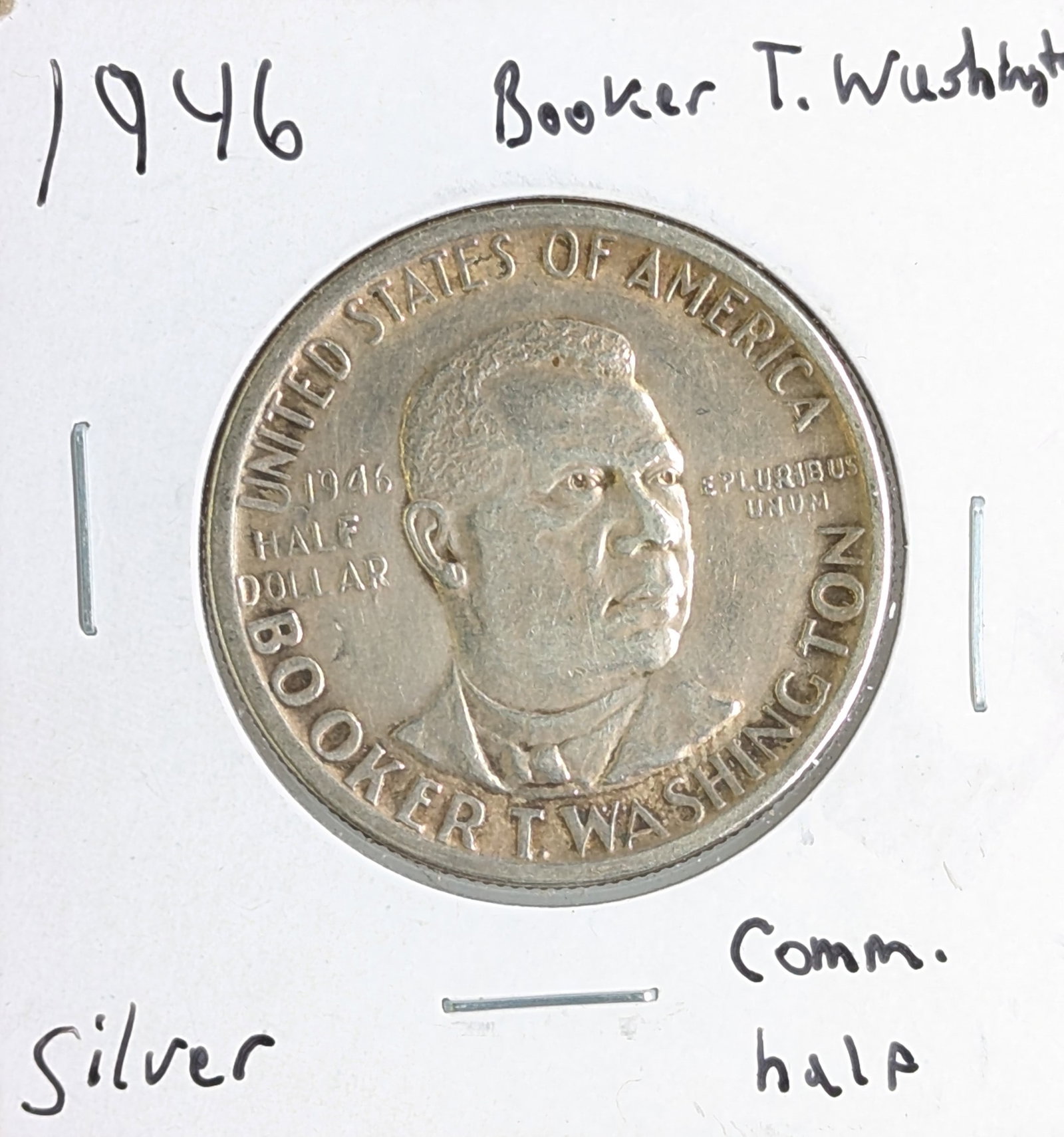 1946 Silver Booker T Washington Half Dollar: 90% Silver