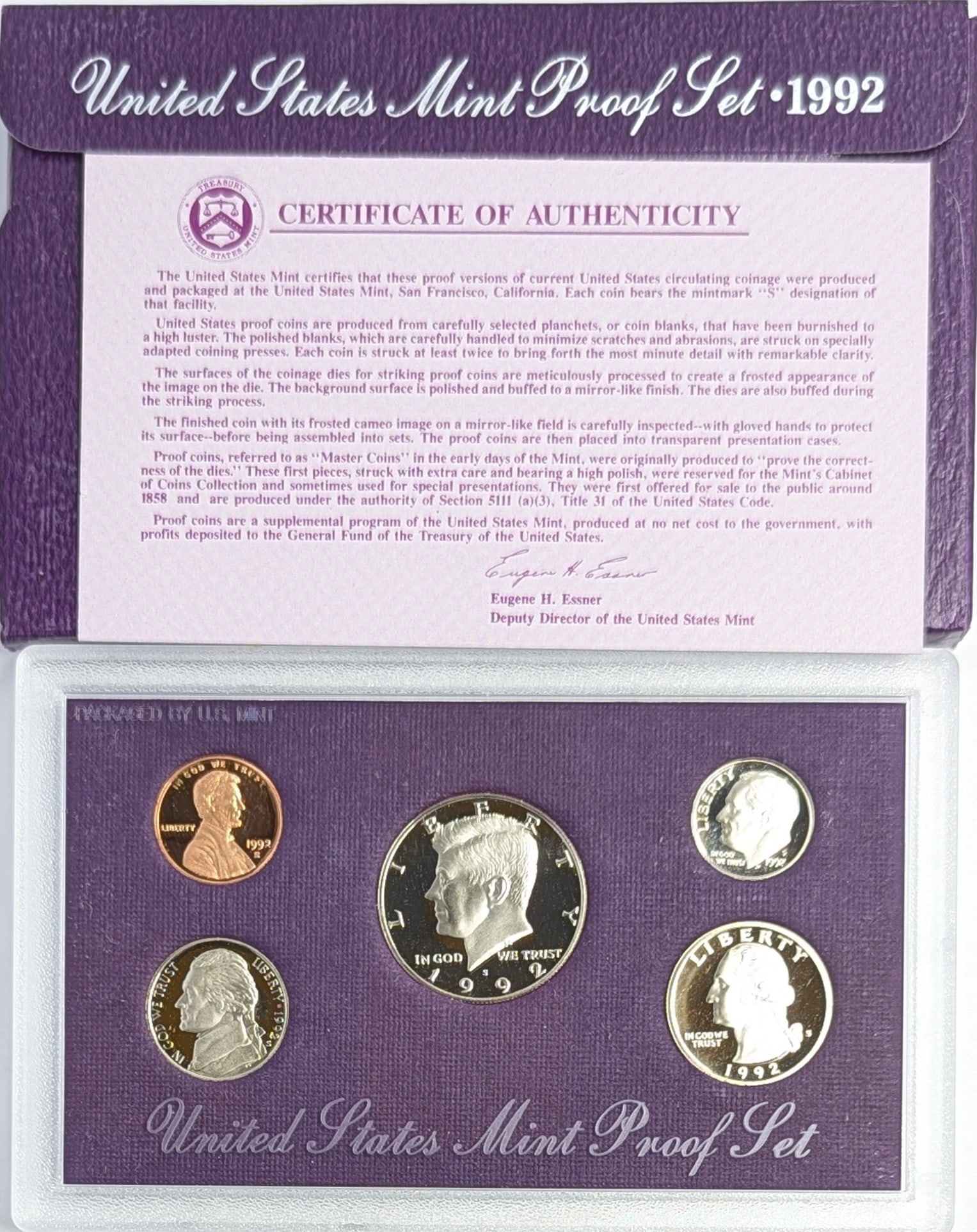 1992 US Mint Proof Set w/ COA (1 of 2)