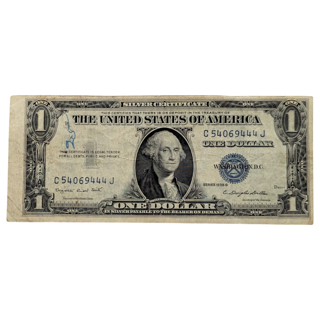 Error - off center! 1935-G $1 Note - Silver Certificate (1 of 2)