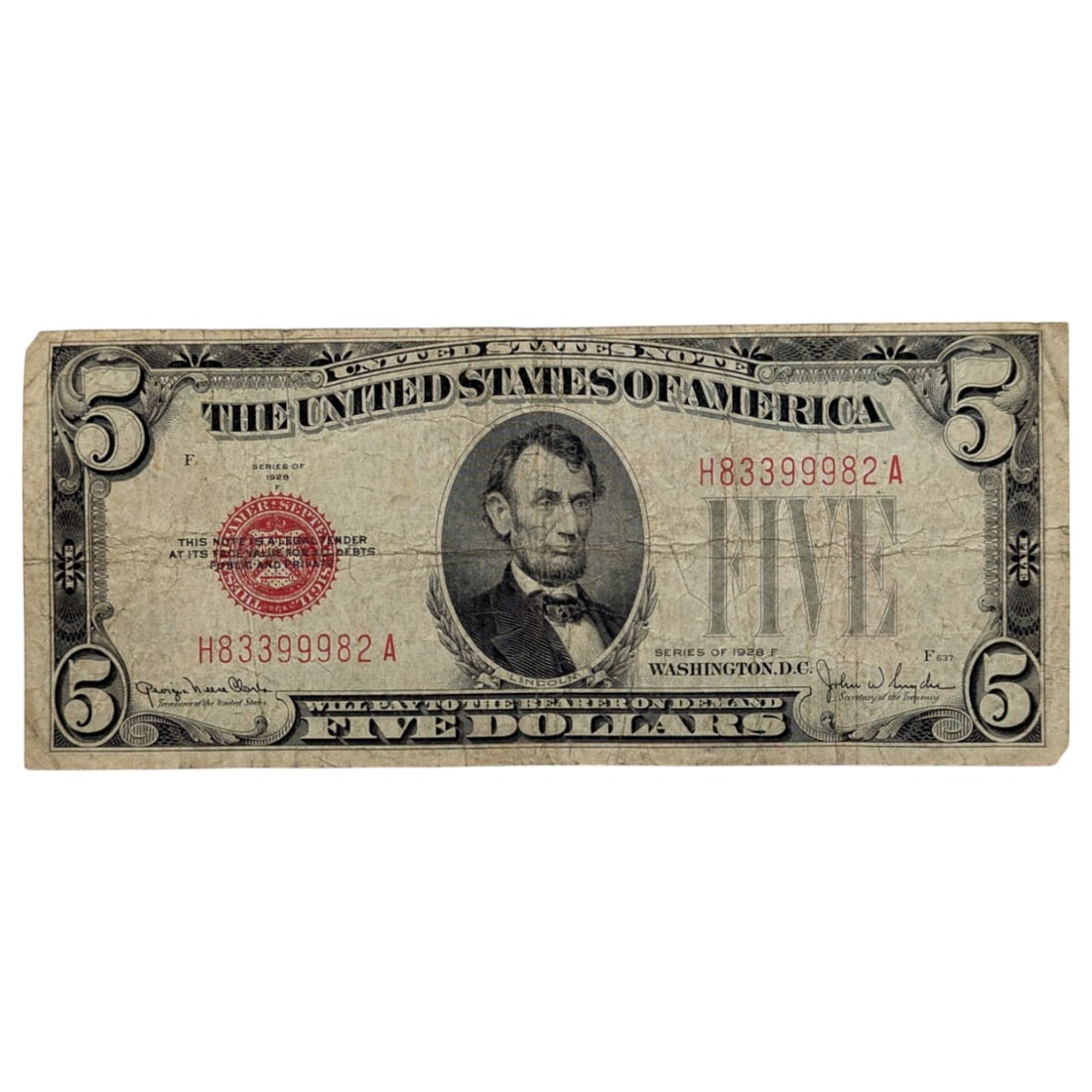 1928-F $5 Note - Red Seal (1 of 2)