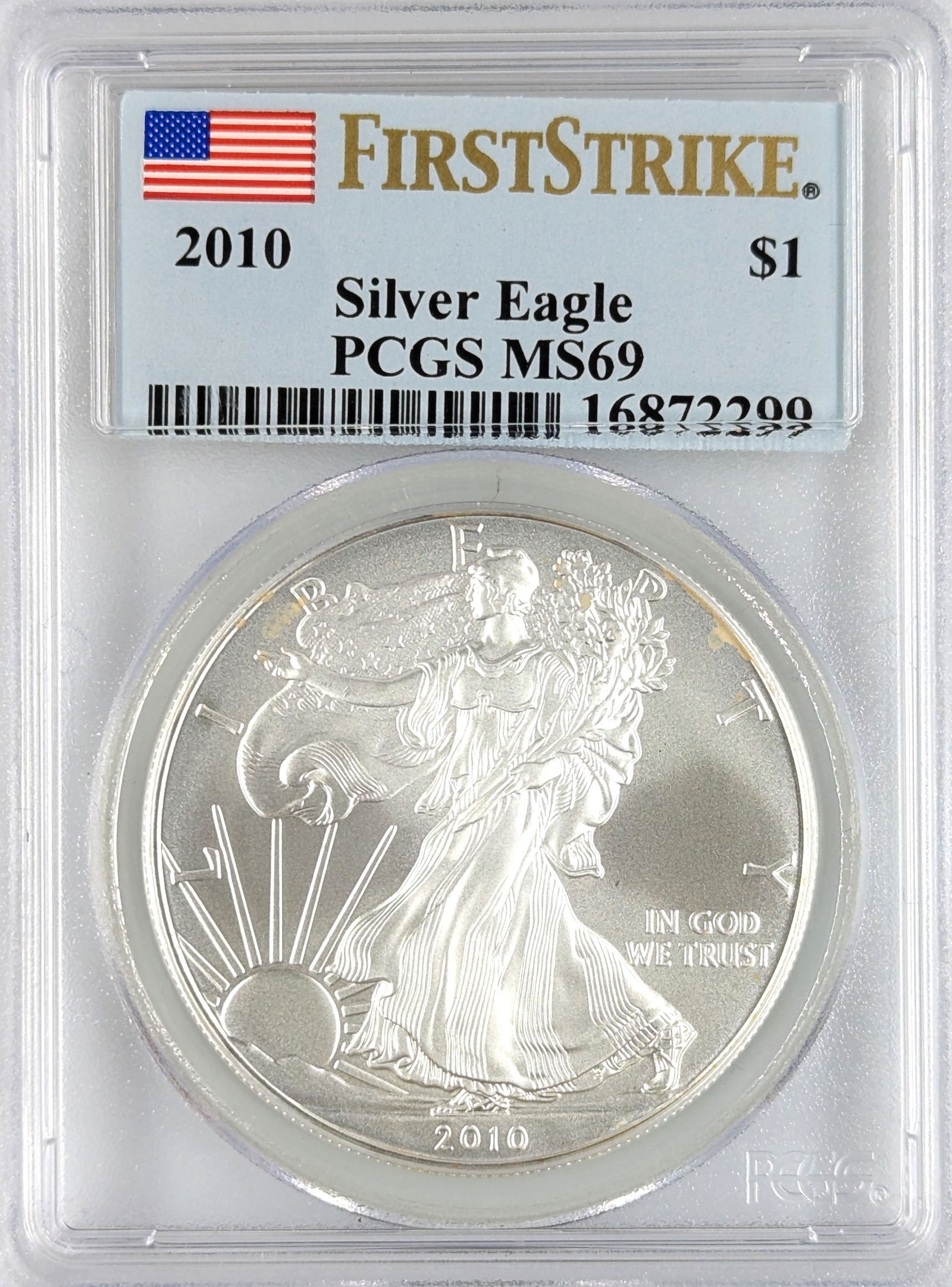 PCGS 2010 MS69 American Silver Eagle Dollar - First Strike (1 of 2)