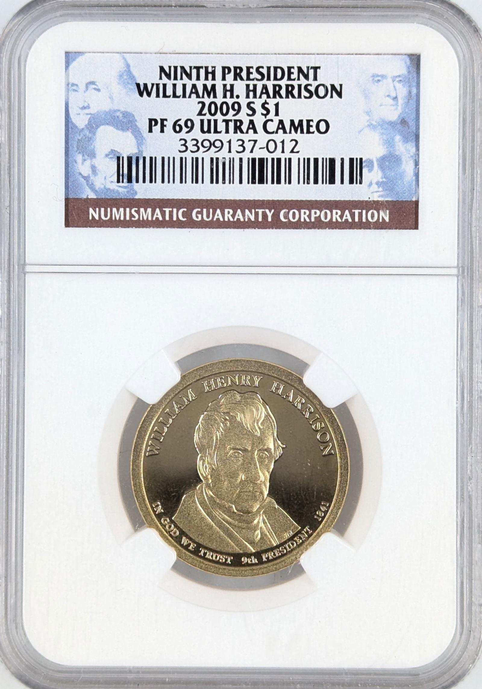 2009-S PF 69 Presidential Dollar - William Harrison - Ultra Cameo: Coin