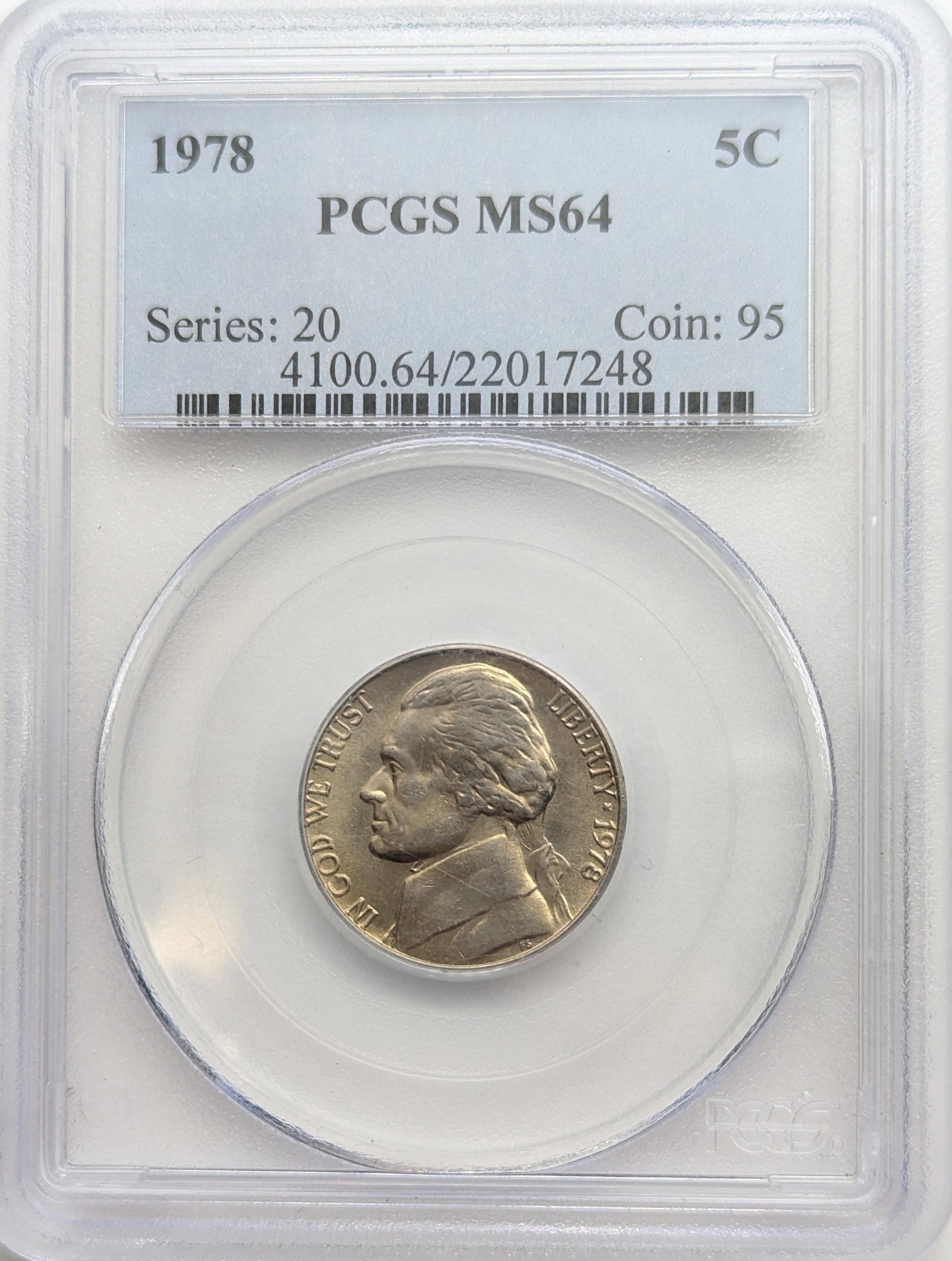 PCGS 1978 MS64 Jefferson Nickel: Coin