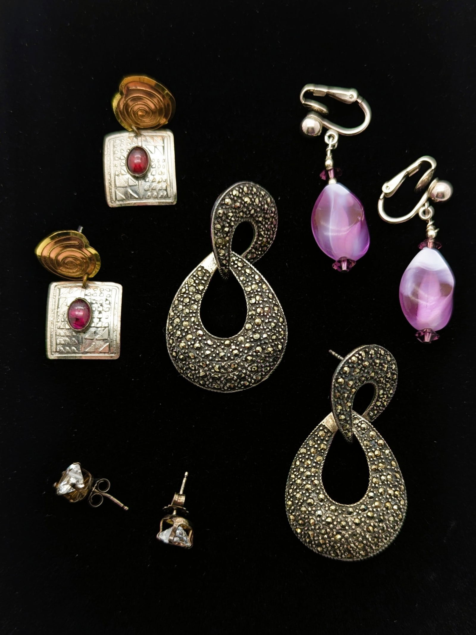 Lot of 4 Sterling Silver Ladies Earrings (1 of 11)