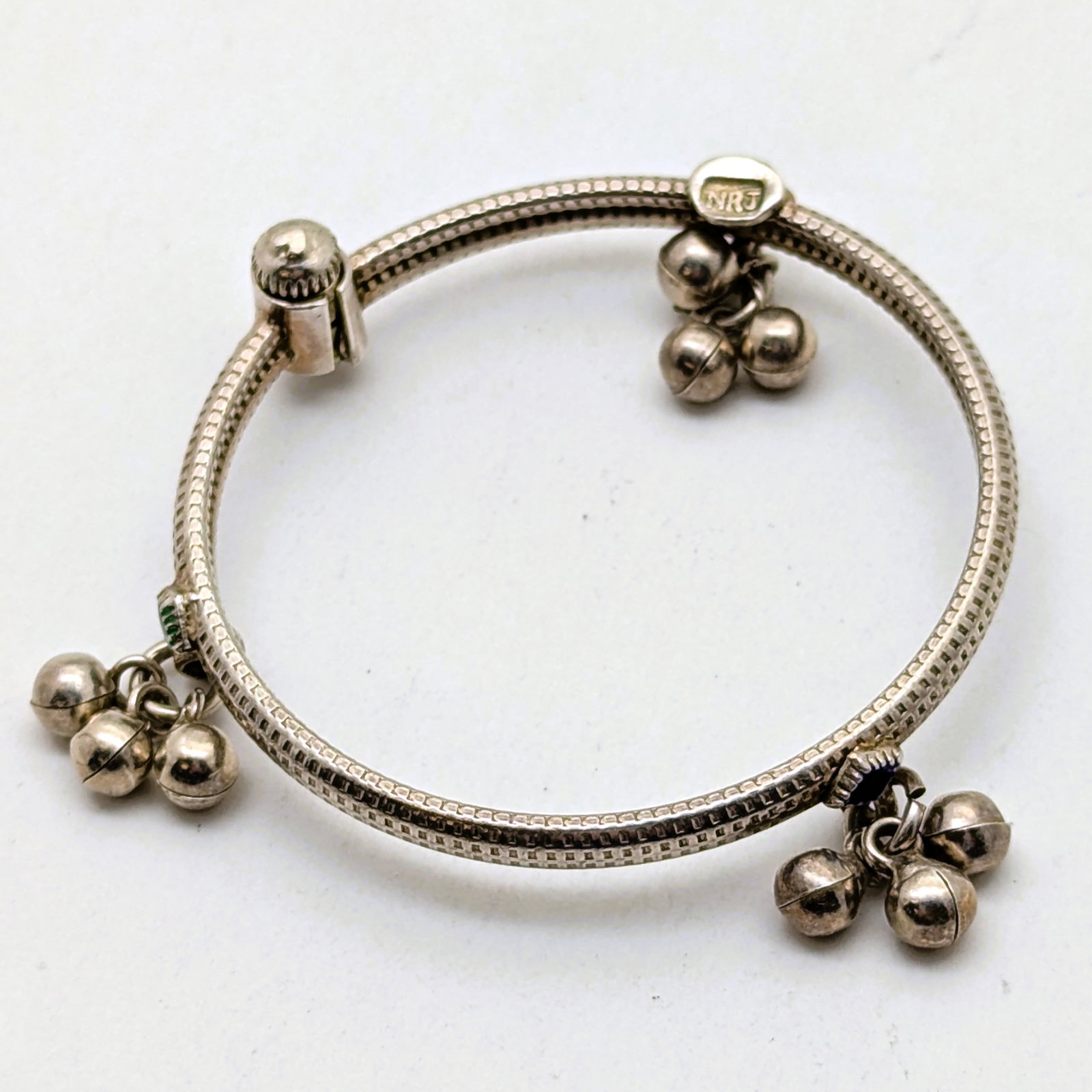 Sterling Silver NRJ Bells Ladies Bangle Bracelet: Jewelry