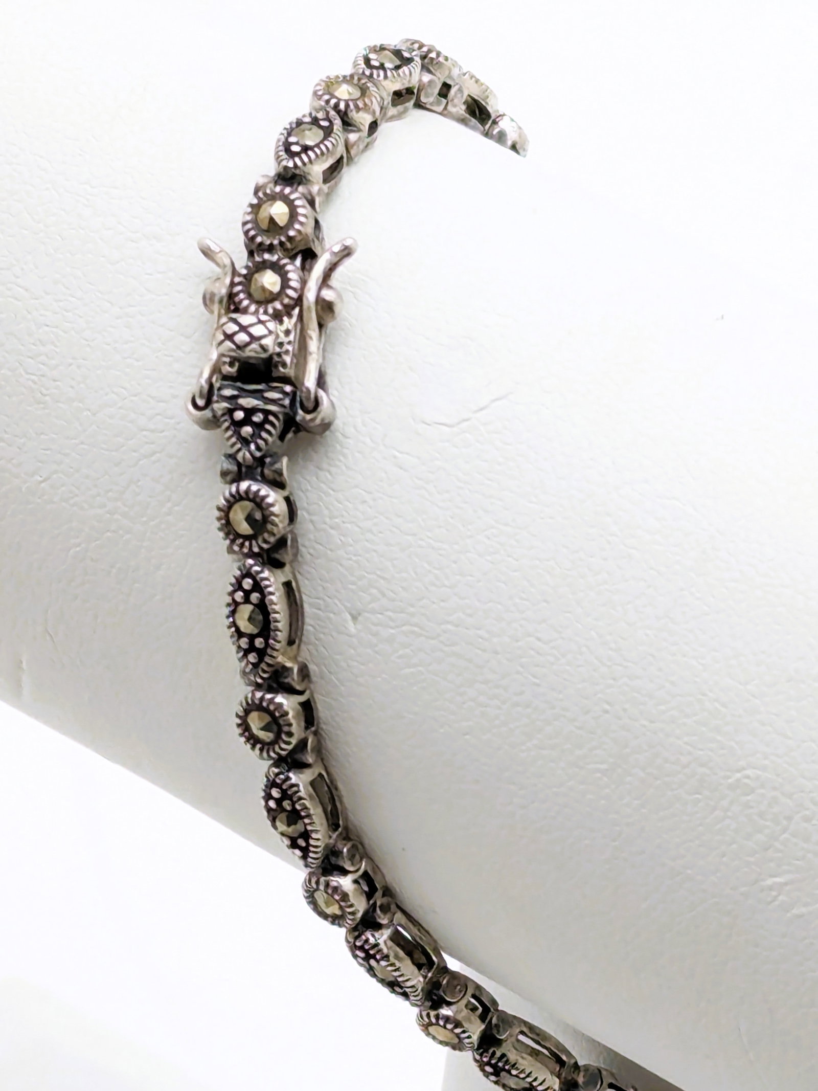 Vintage Sterling Silver Ladies Bracelet - Stamped SU for Sunstone Imports: Length: 6-7in