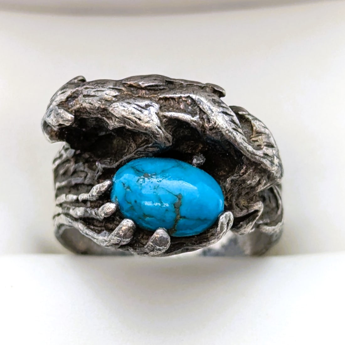 Sterling Silver Turquoise Panther Ring: Size: 5.5