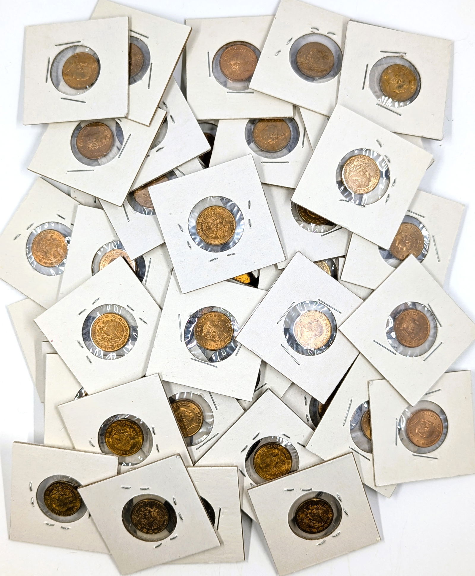 Lot of 55 Uncirculated Mexico 5 Centavos - 1970s (1 of 3)
