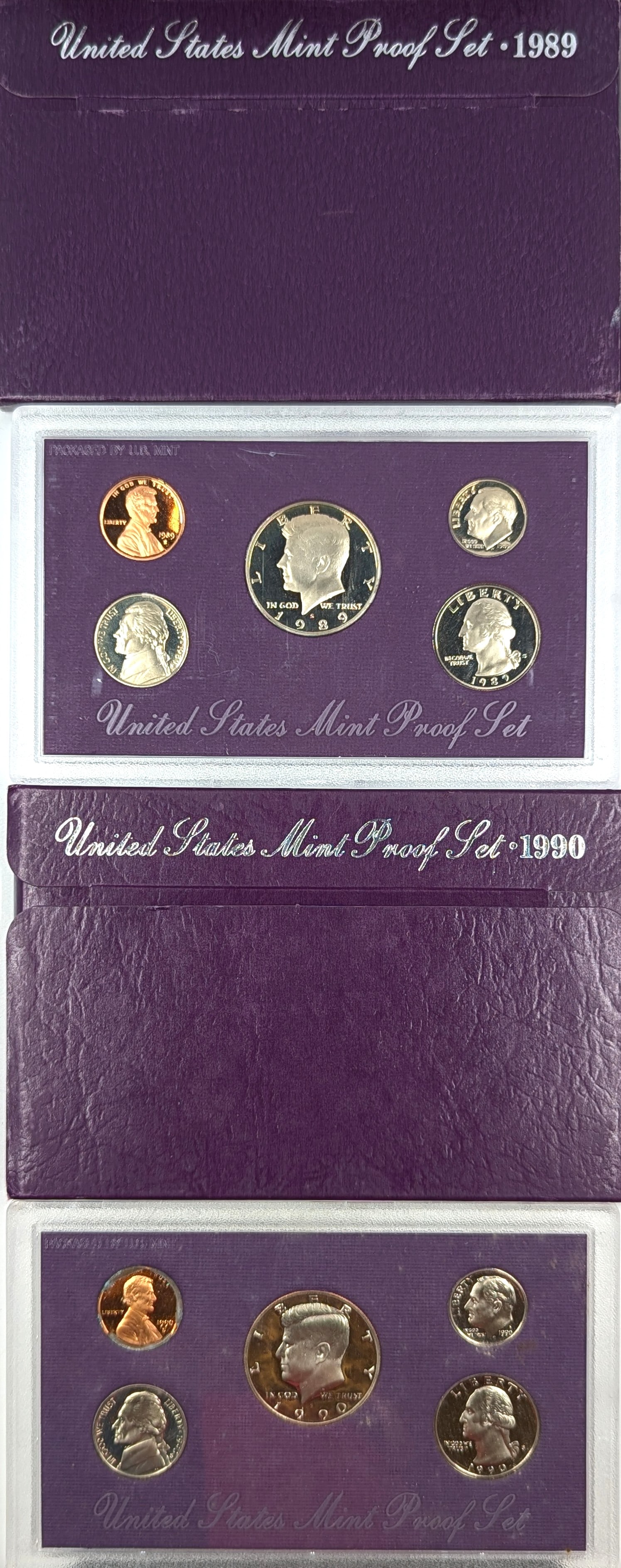 Lot of 2 US Mint Proof Sets - 1989, 1990 (1 of 2)