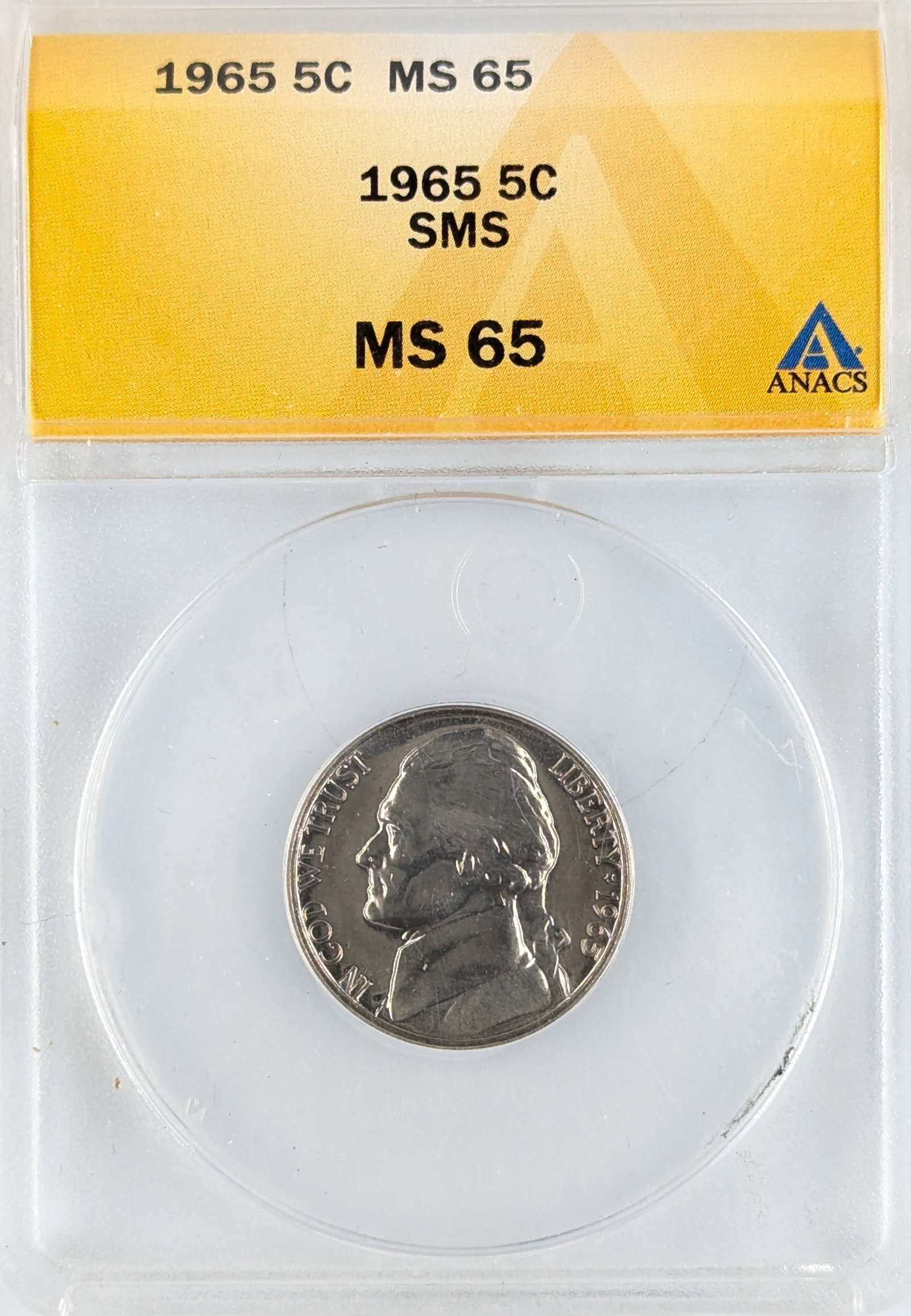 ANACS 1965 MS65 Jefferson Nickel: Coin