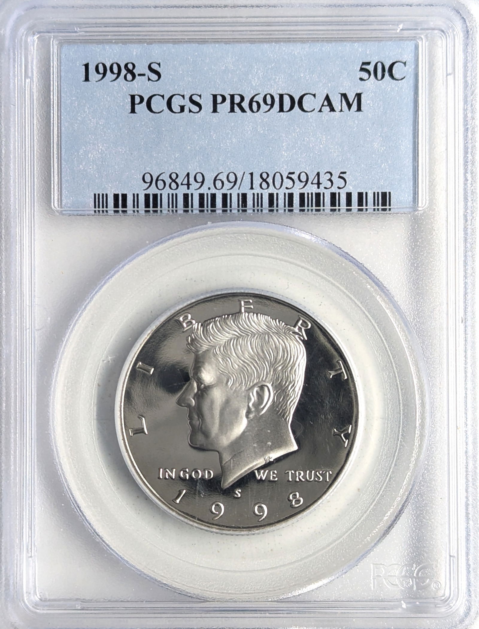 PCGS 1998-S PR69 DCAM John F Kennedy Half Dollar - Proof (1 of 2)
