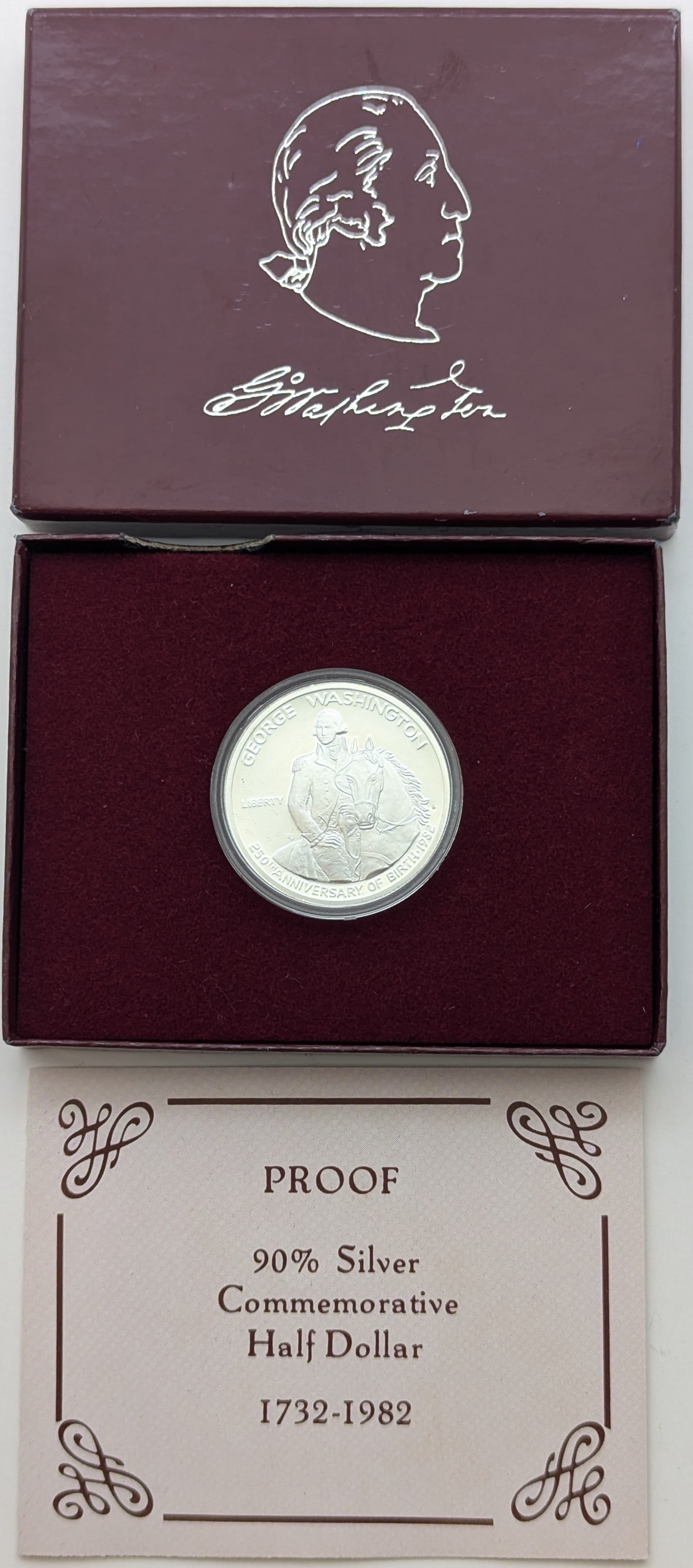 1982-S Proof Silver Washington Commemorative Half Dollar - 250th Anniversary (1 of 3)