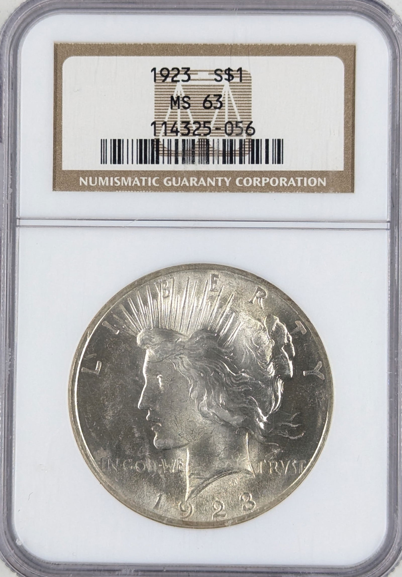 NGC 1923 MS 63 Silver Peace Dollar (1 of 2)