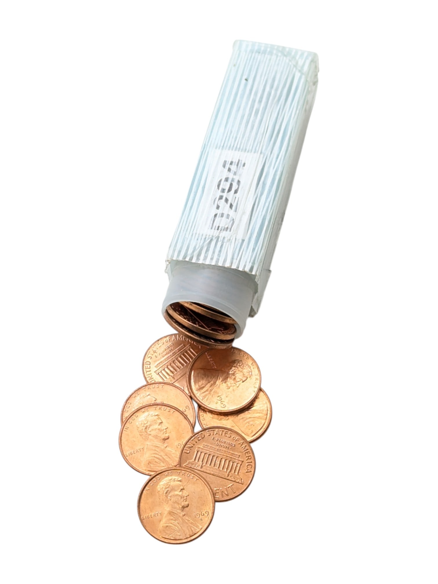 Roll of 50 - 1969-S Lincoln Cents - AU: Coin