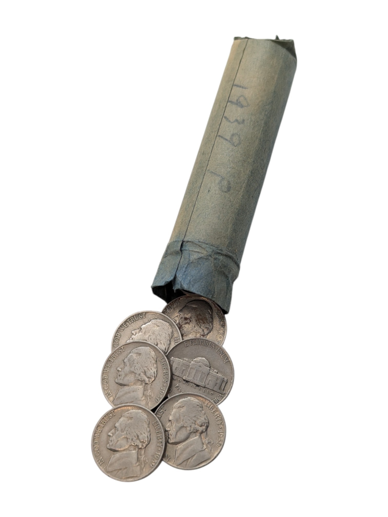 Roll of 40 - 1939-P Jefferson Nickels: Coin