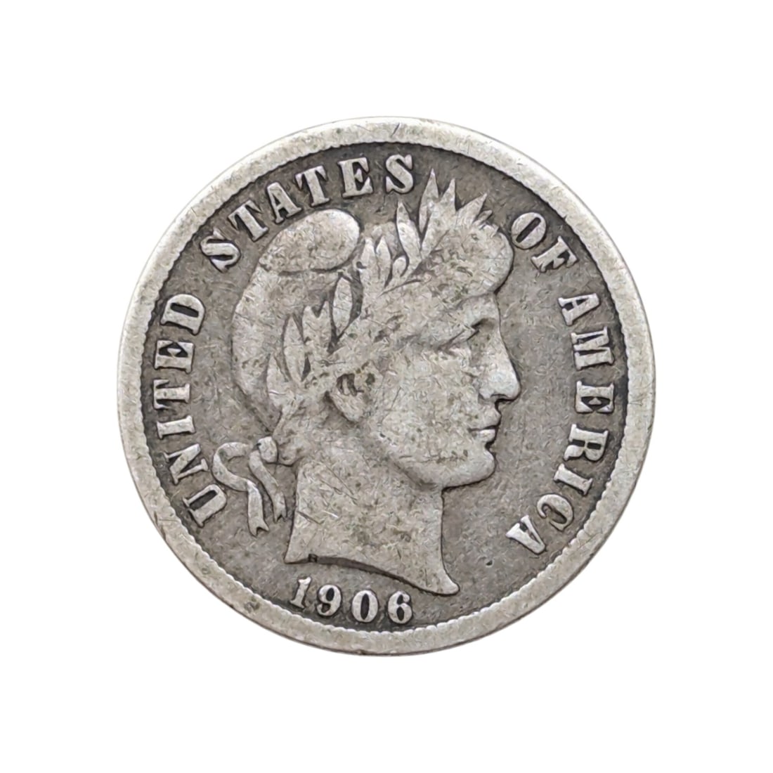 FEATURE 1906 Silver Barber Dime (1 of 2)