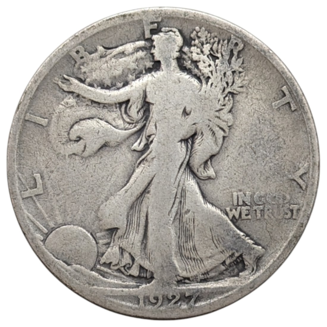 1927-S Silver Walking Liberty Half Dollar: Silver