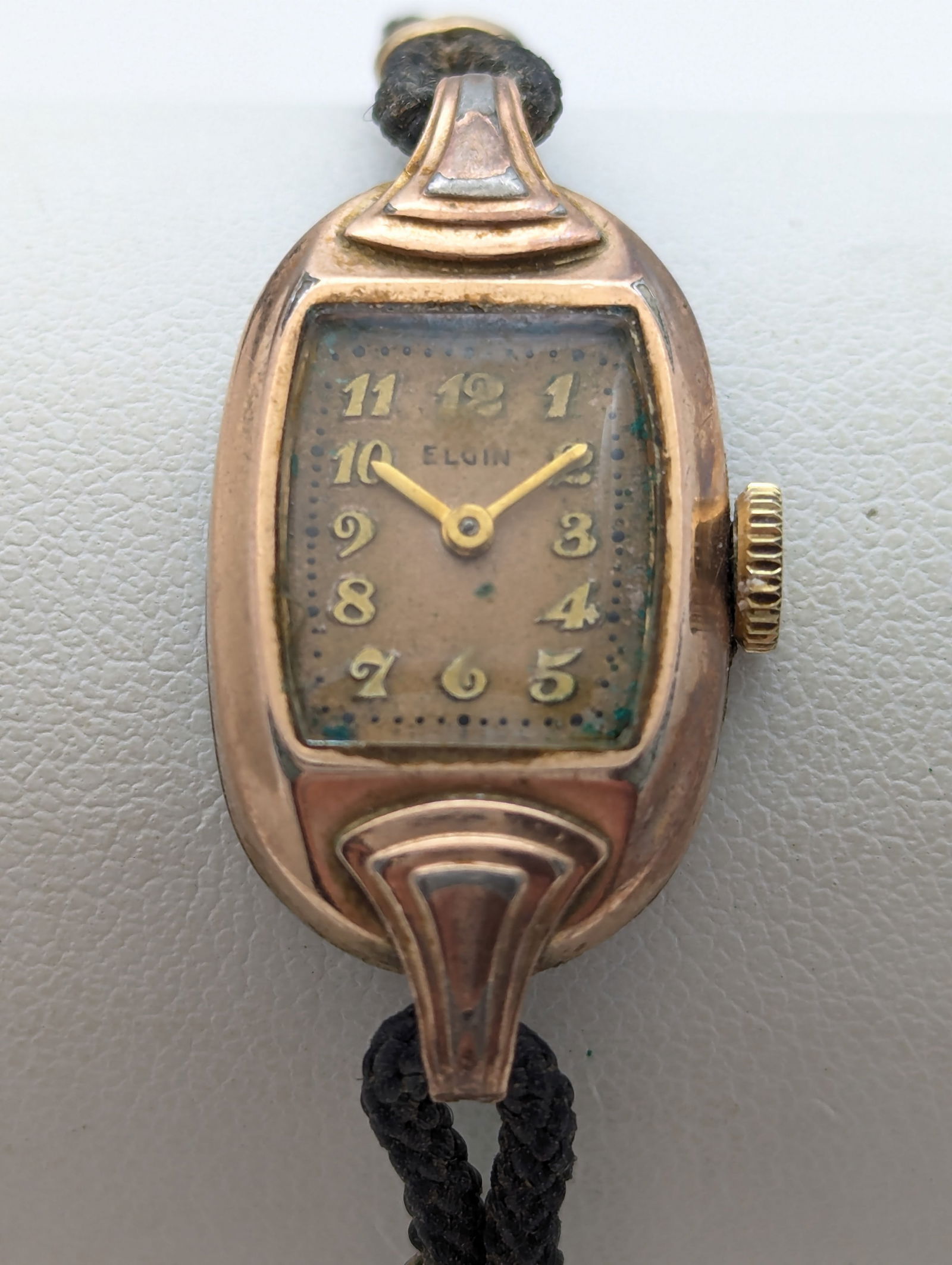 Vintage Elgin Mechanical Ladies Watch w/ 10K Golf plated clasp - Works!: Jewelry