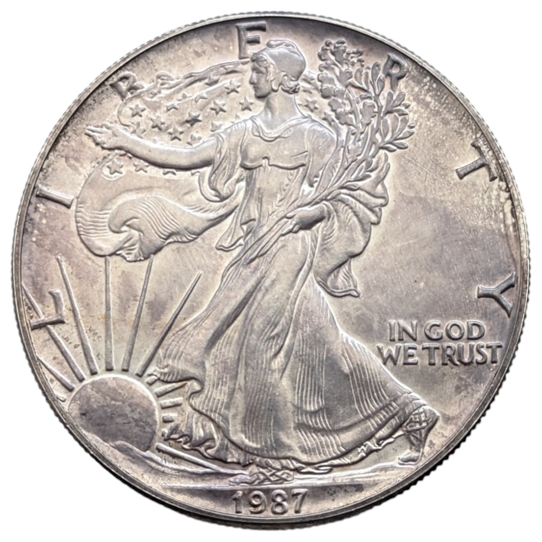 1987 American Silver Eagle Dollar - Toned (1 of 2)
