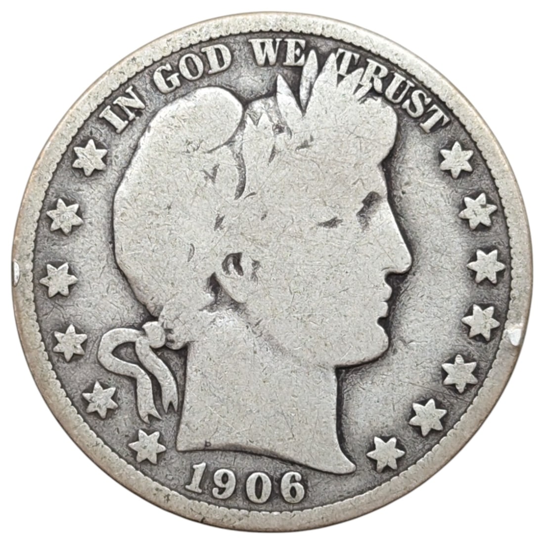 1906-D Silver Barber Half Dollar (1 of 2)