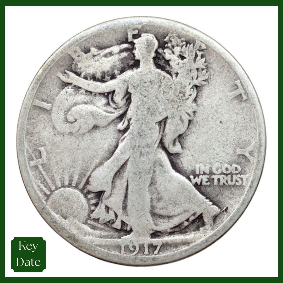 1917 Silver Walking Liberty Half Dollar - KEY DATE (1 of 3)