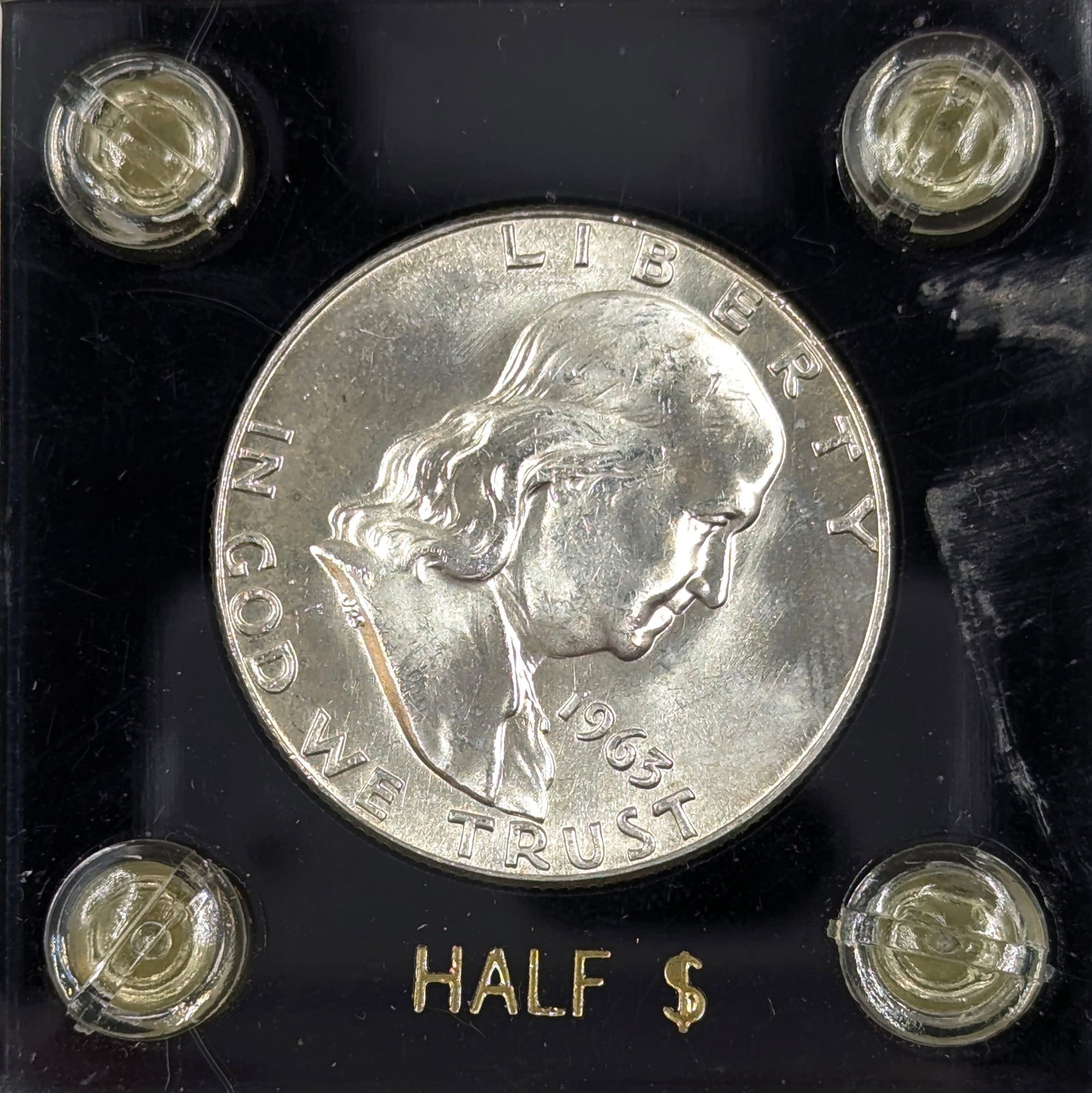 1963 Silver Franklin Half Dollar in Capital Holder - Uncirculated (1 of 2)