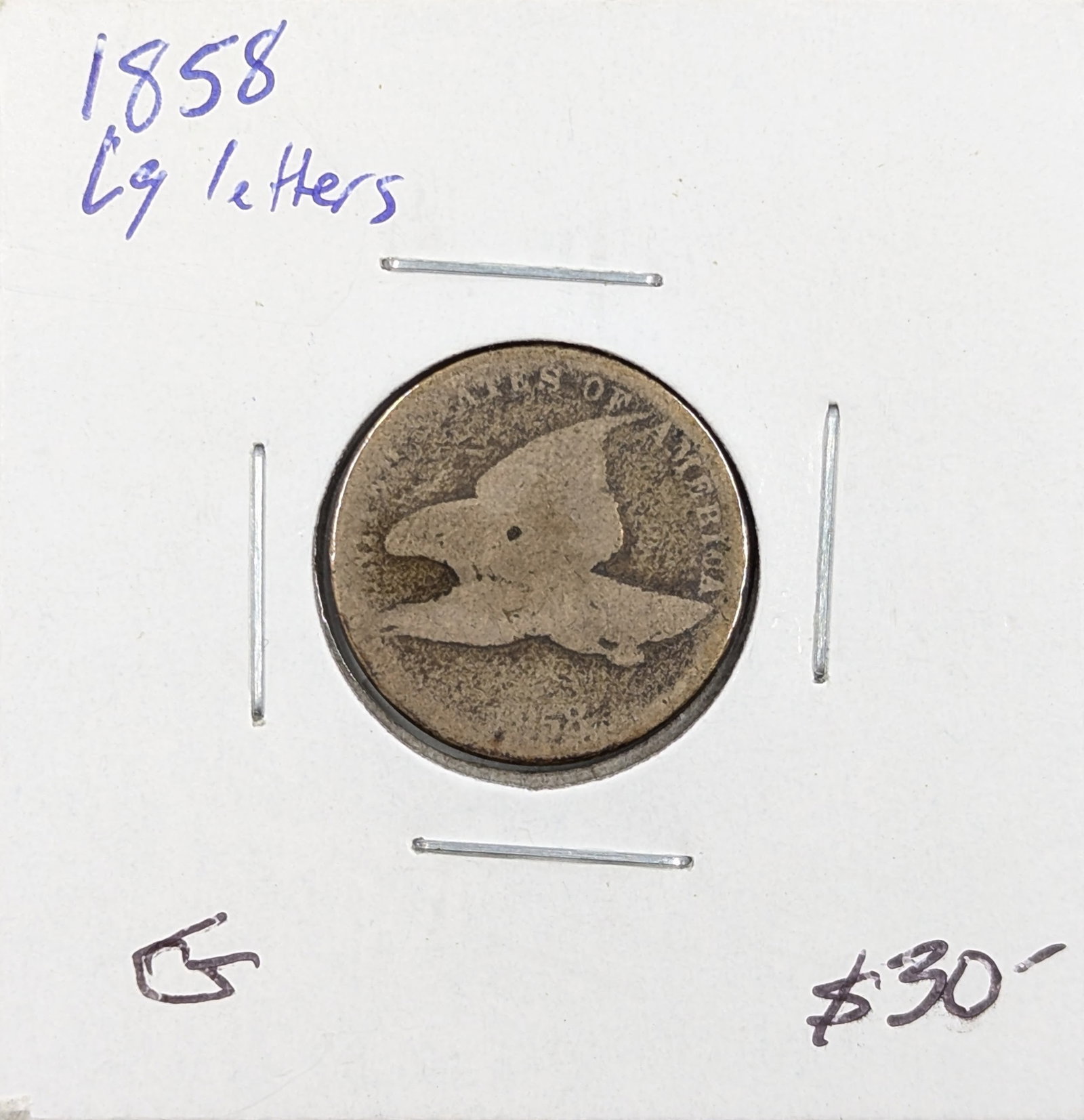 1858 Flying Cent: Coin