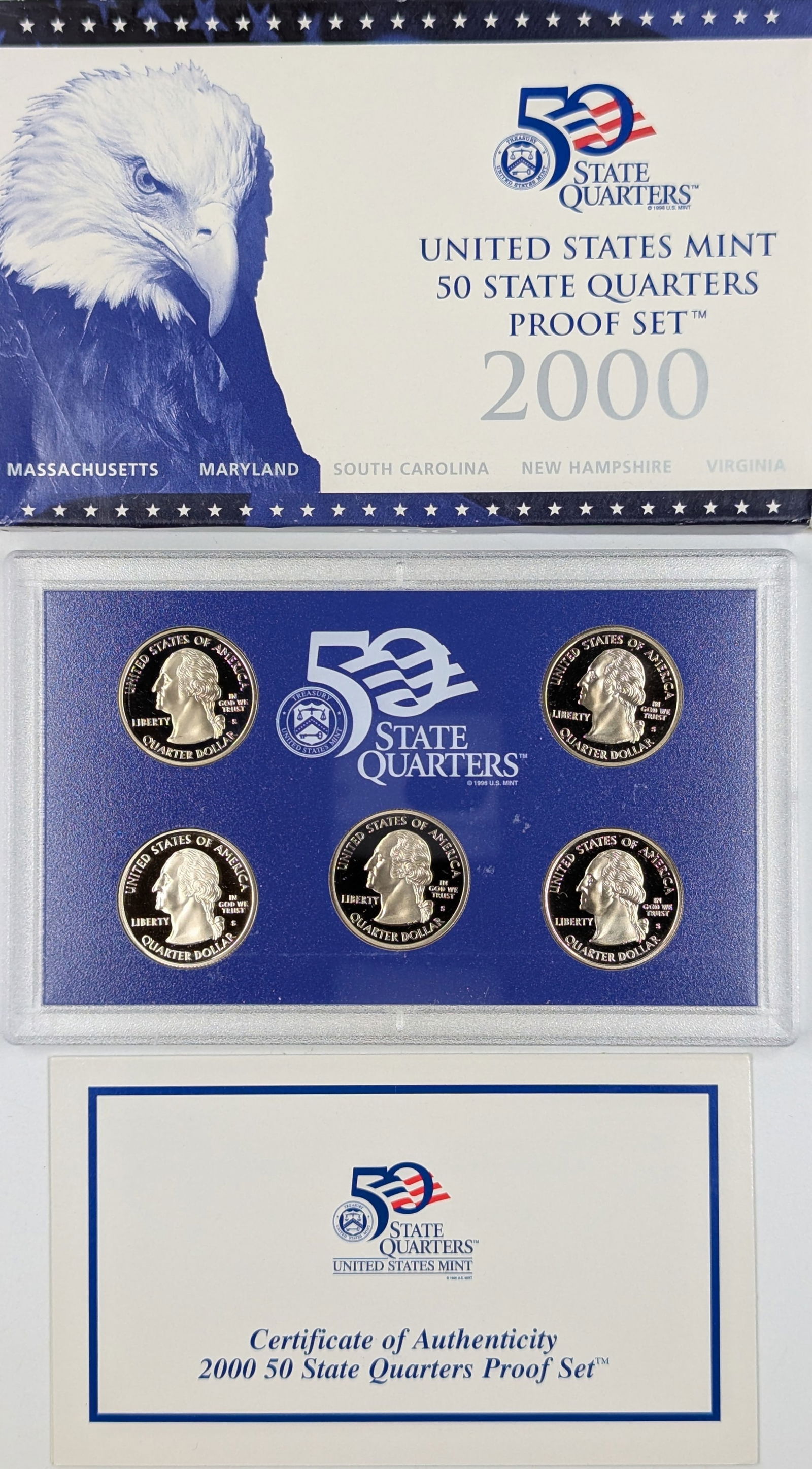 2000 US Mint State Quarters Proof Set w/ COA (1 of 2)