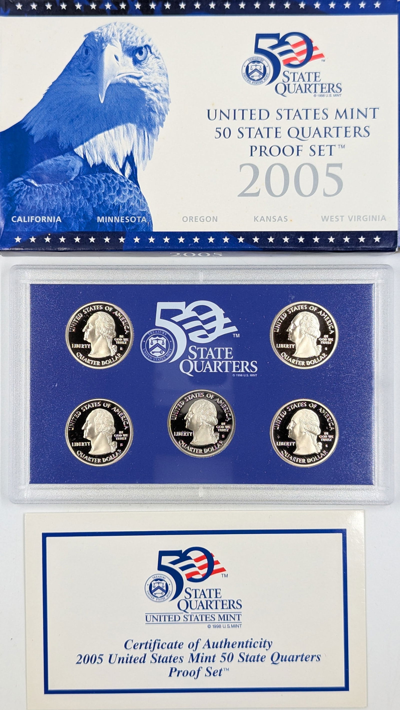 2005 US Mint State Quarters Proof Set w/ COA (1 of 2)