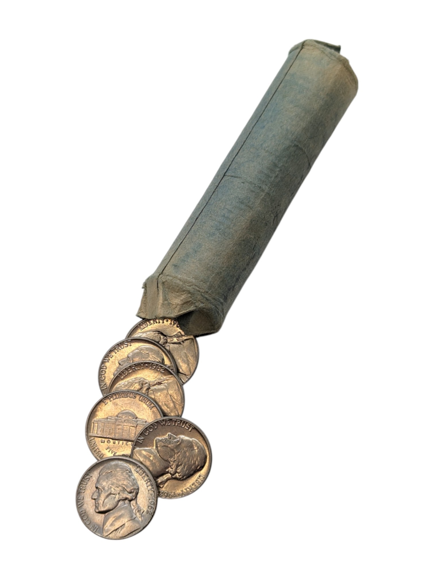 Roll of 40 - 1962-D Jefferson Nickels - BU: Coin