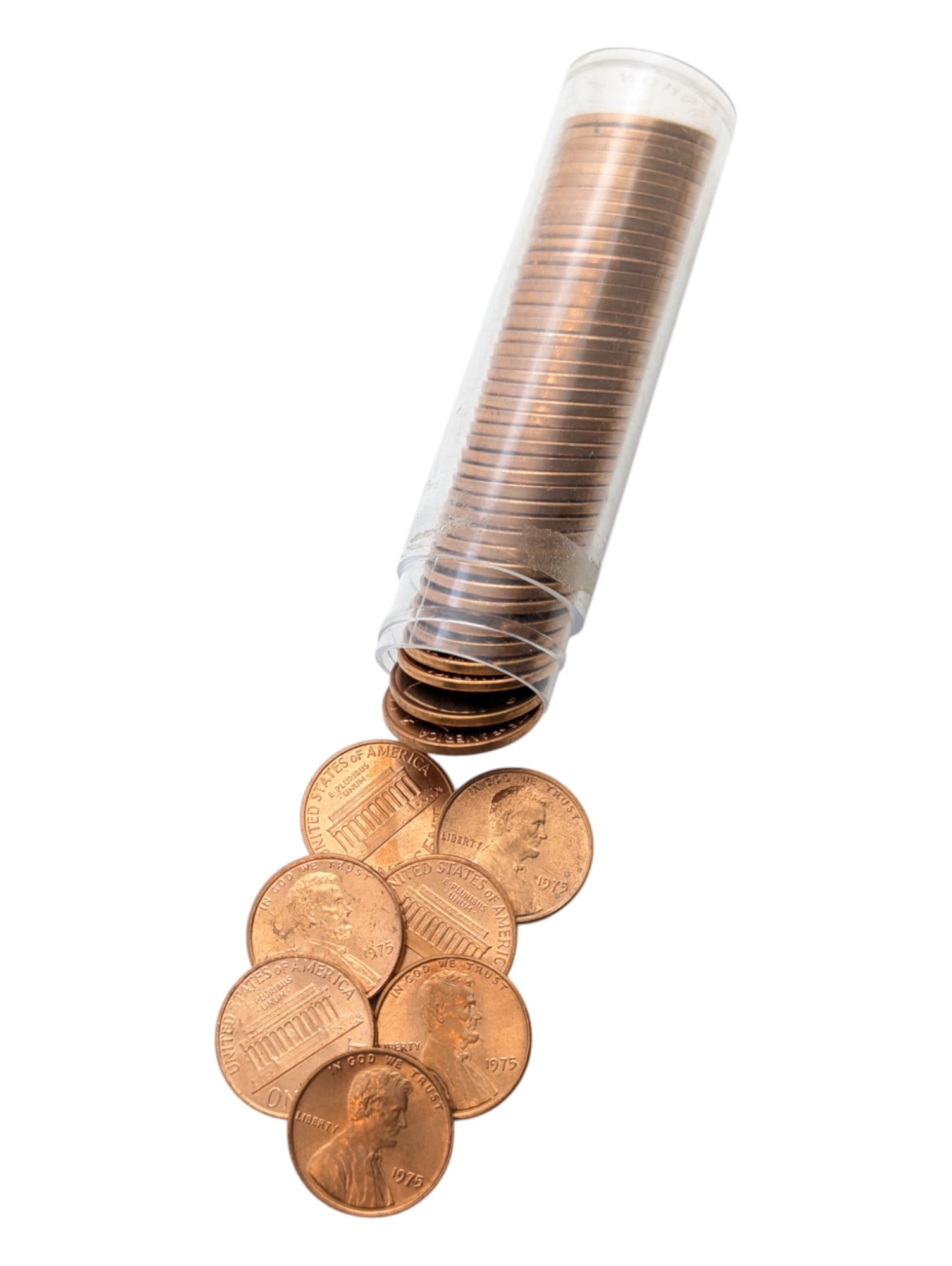 Tube of 50 - 1975 Lincoln Cents - BU: Coin