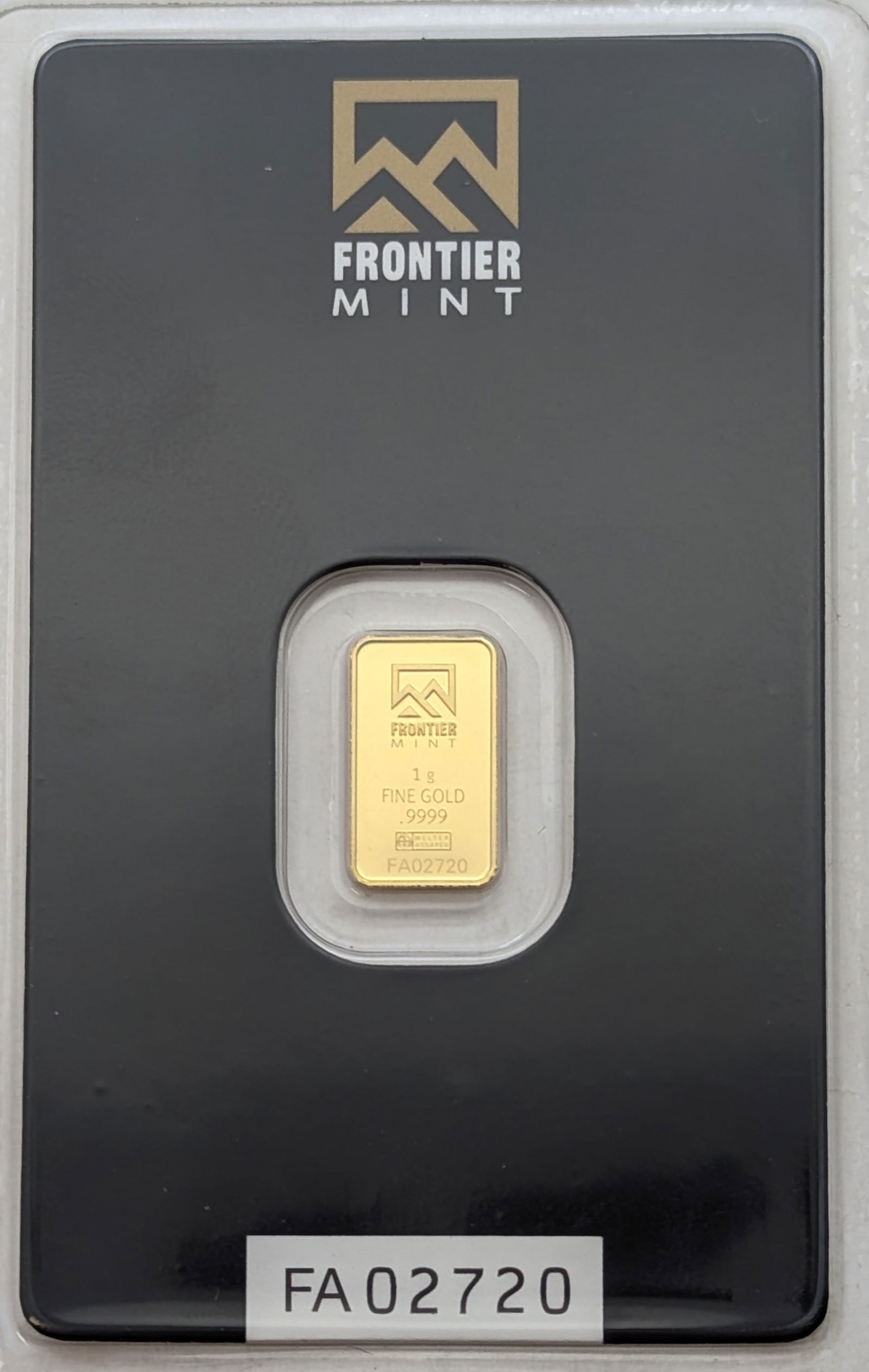 FEATURE 1 Gram Fine Gold Mini-bar - Frontier Mint: FEATURE FA02720