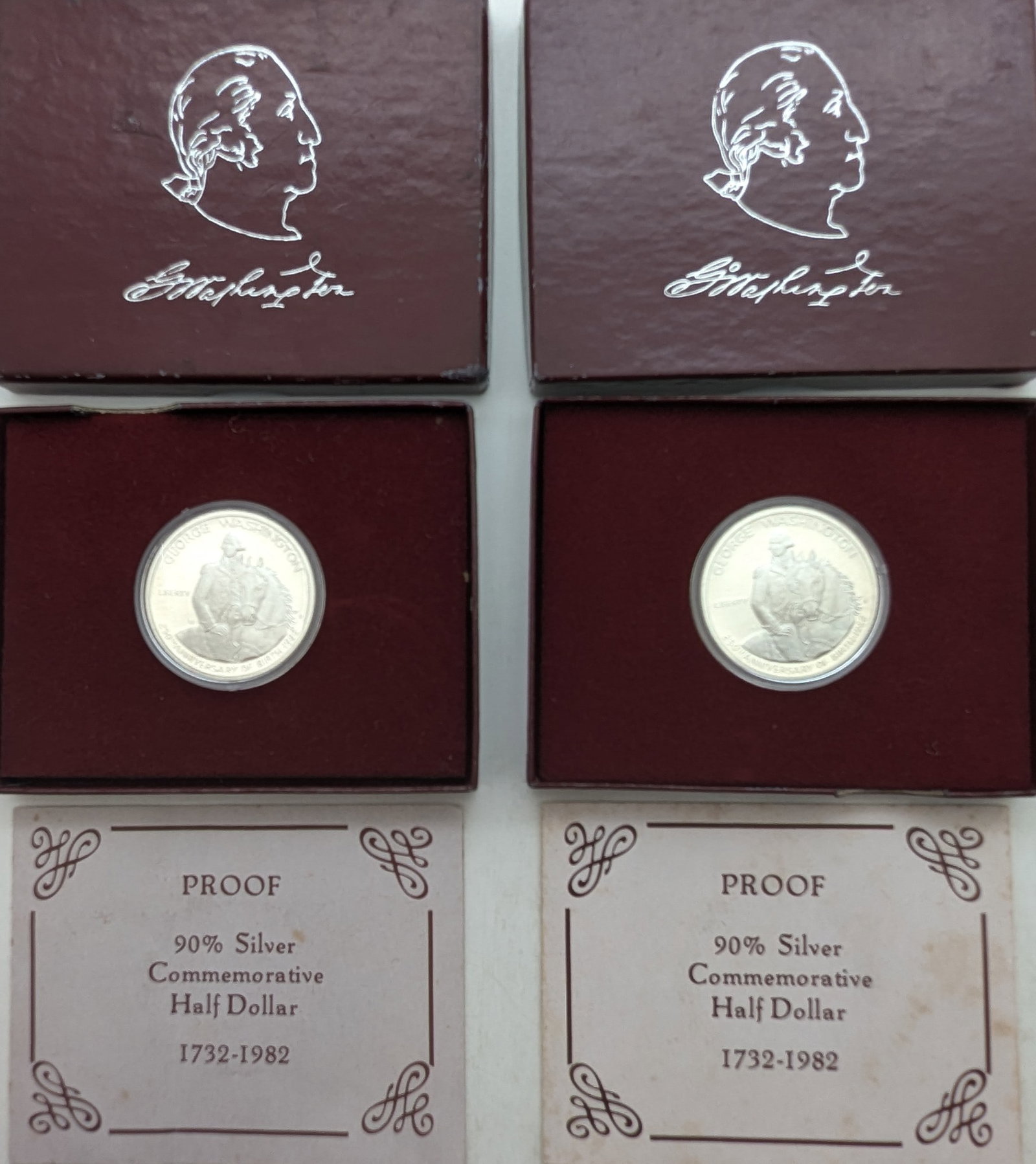Lot of 2 - 1982 Silver Proof Washington Half Dollar - 250th Anniversary (1 of 3)