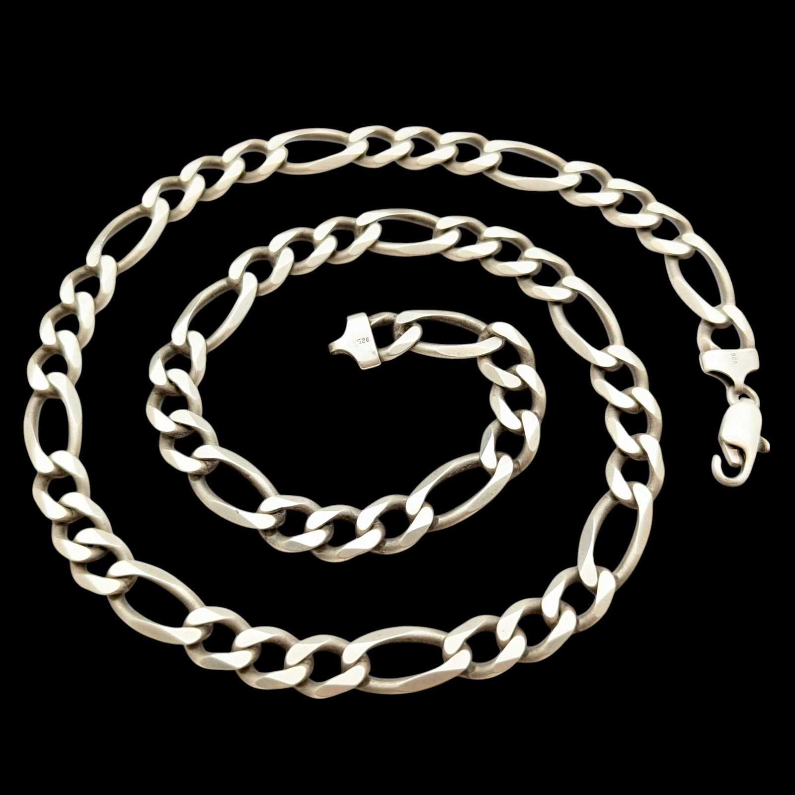 FEATURE Thick Sterling Silver 925 Figaro Chain - 24" - 2.17 ounces: FEATURE