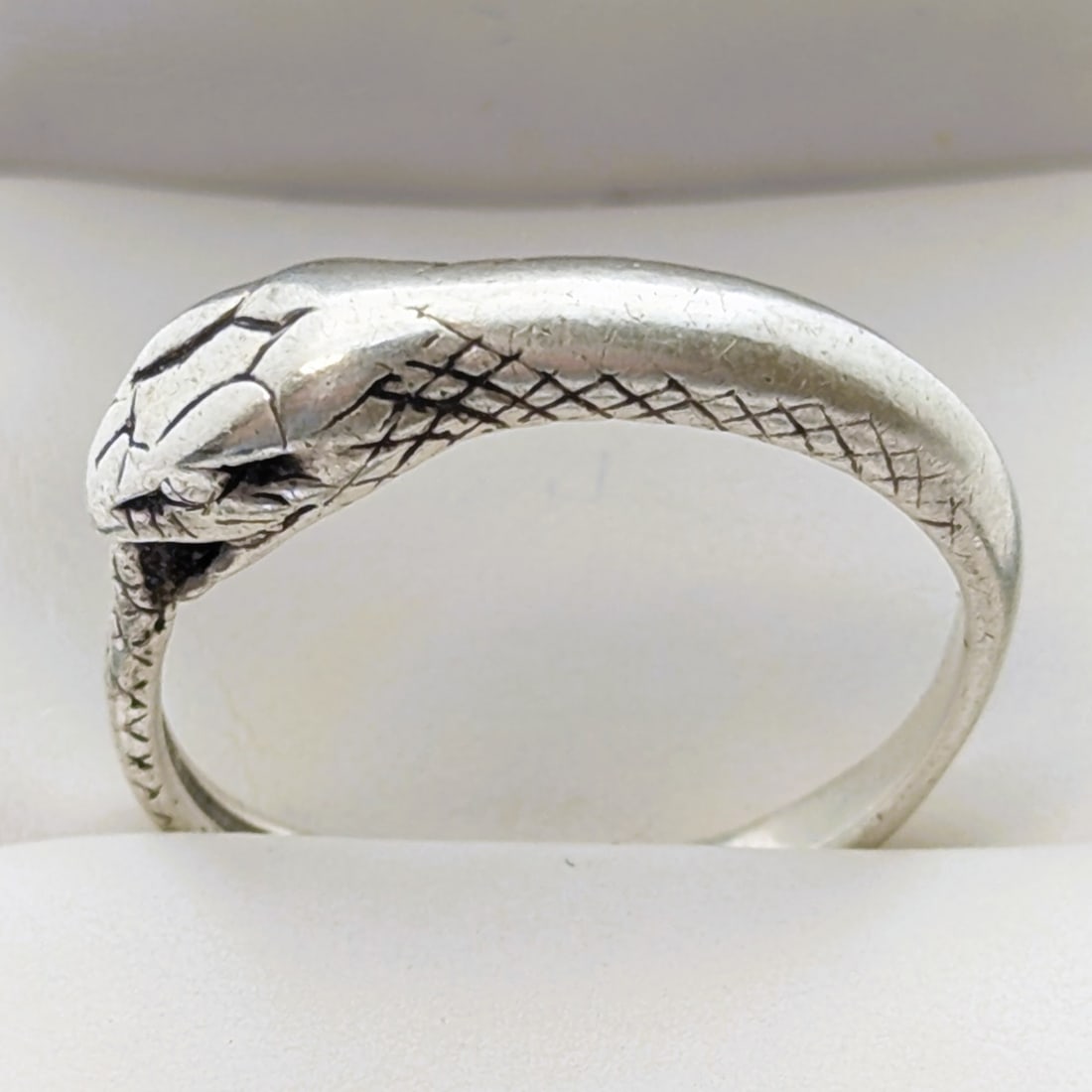 Sterling Silver Snake Men's Ring: Size: 12