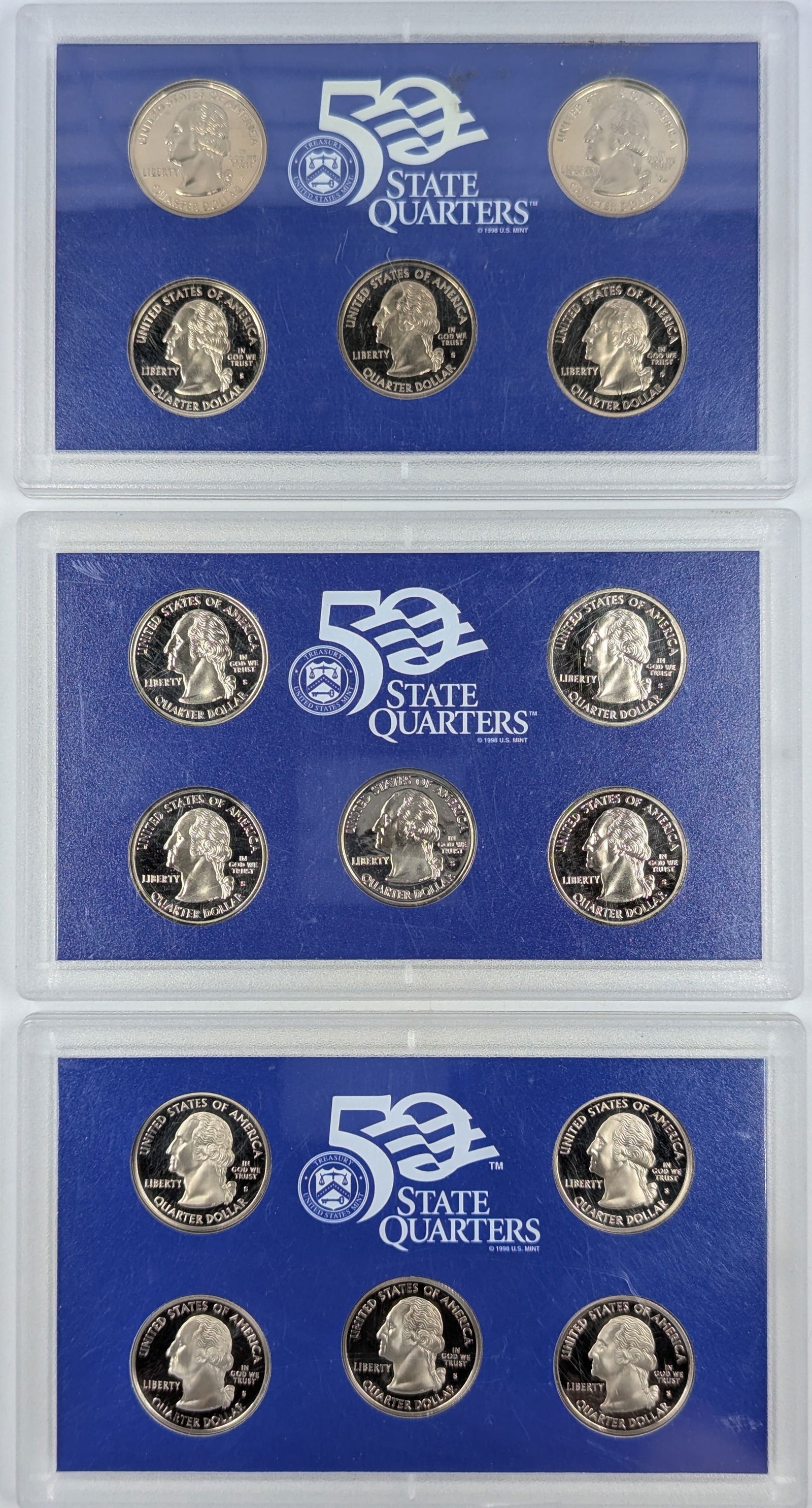 Lot of 3 - US Mint State Quarters Proof Set - 2000, 2002, 2004 (1 of 2)