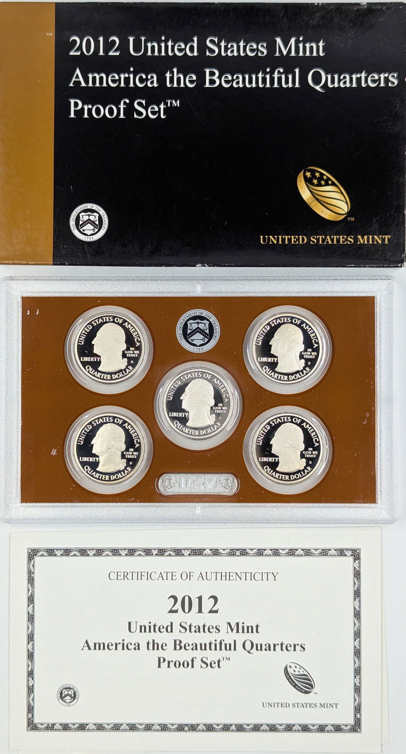 2012 US Mint America the Beautiful Quarters Proof Set w/ COA (1 of 2)