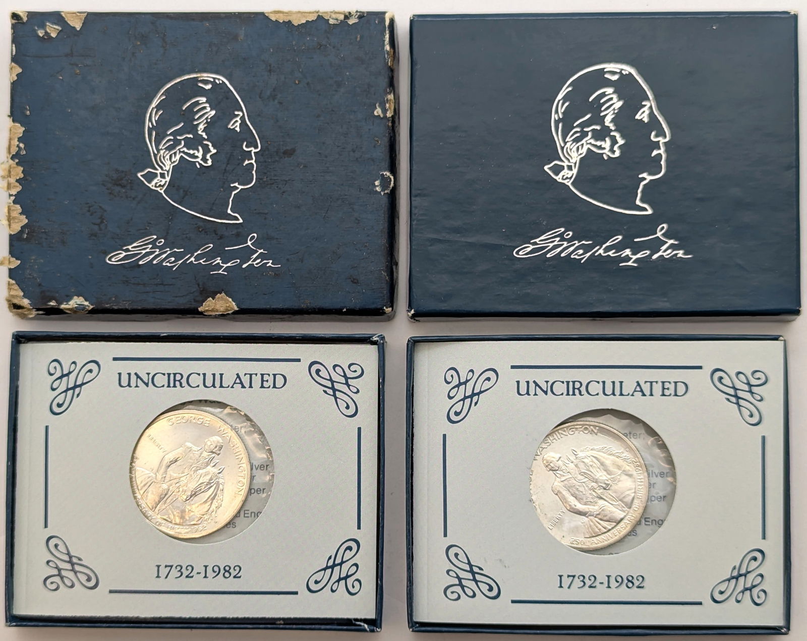 Lot of 2 - 1982-D Uncirculated Silver Washington Commemorative Half Dollar - 250th Anniversary (1 of 3)