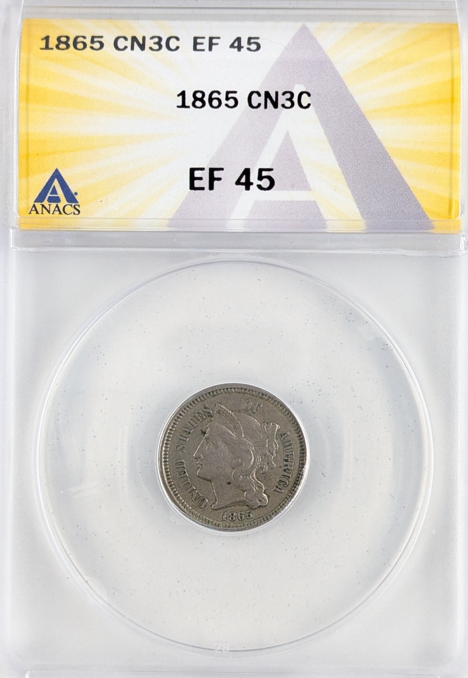 ANACS 1965 EF45 Three Cent Nickel (1 of 2)