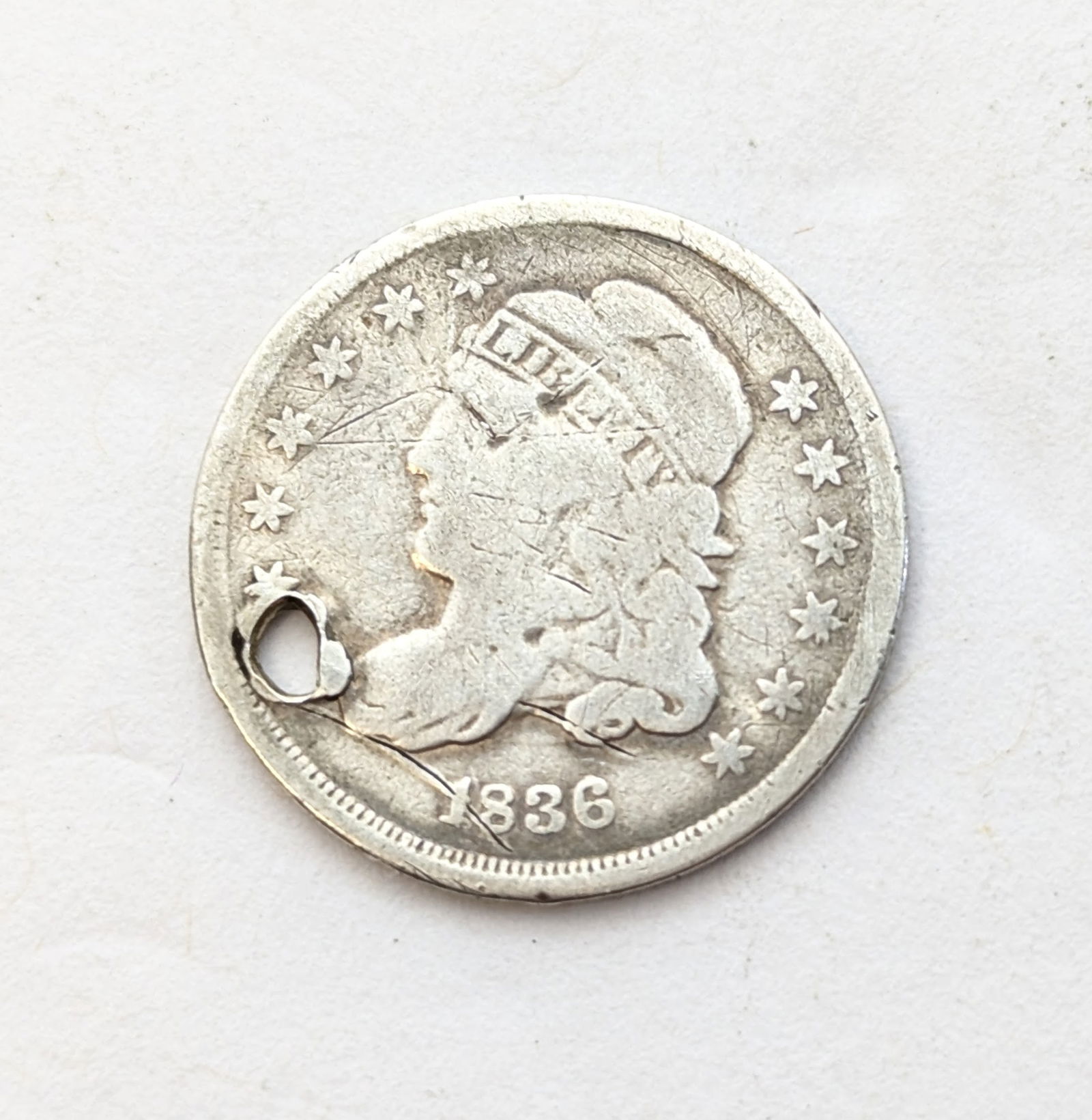 1836 Capped Bust Silver Barber Dime (1 of 2)