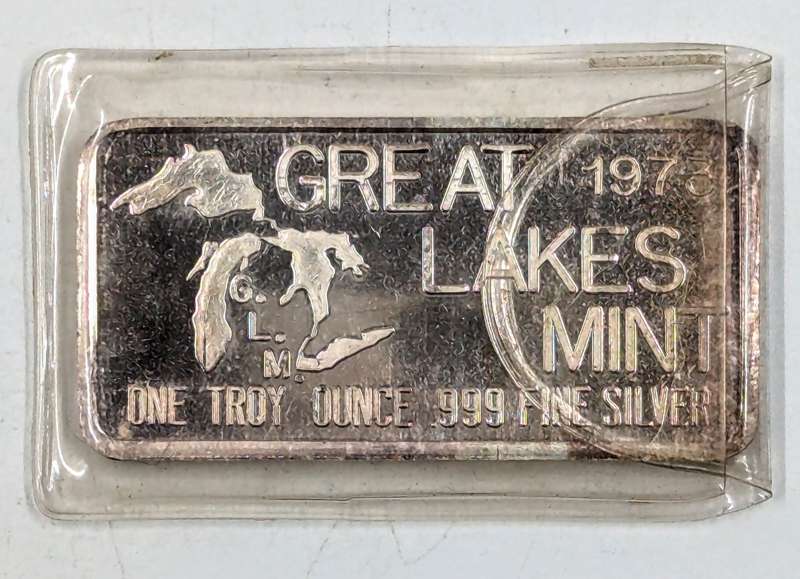 Vintage 1973 Silver Bar - Great Lakes Mint - One Troy Ounce .999 Fine (1 of 2)