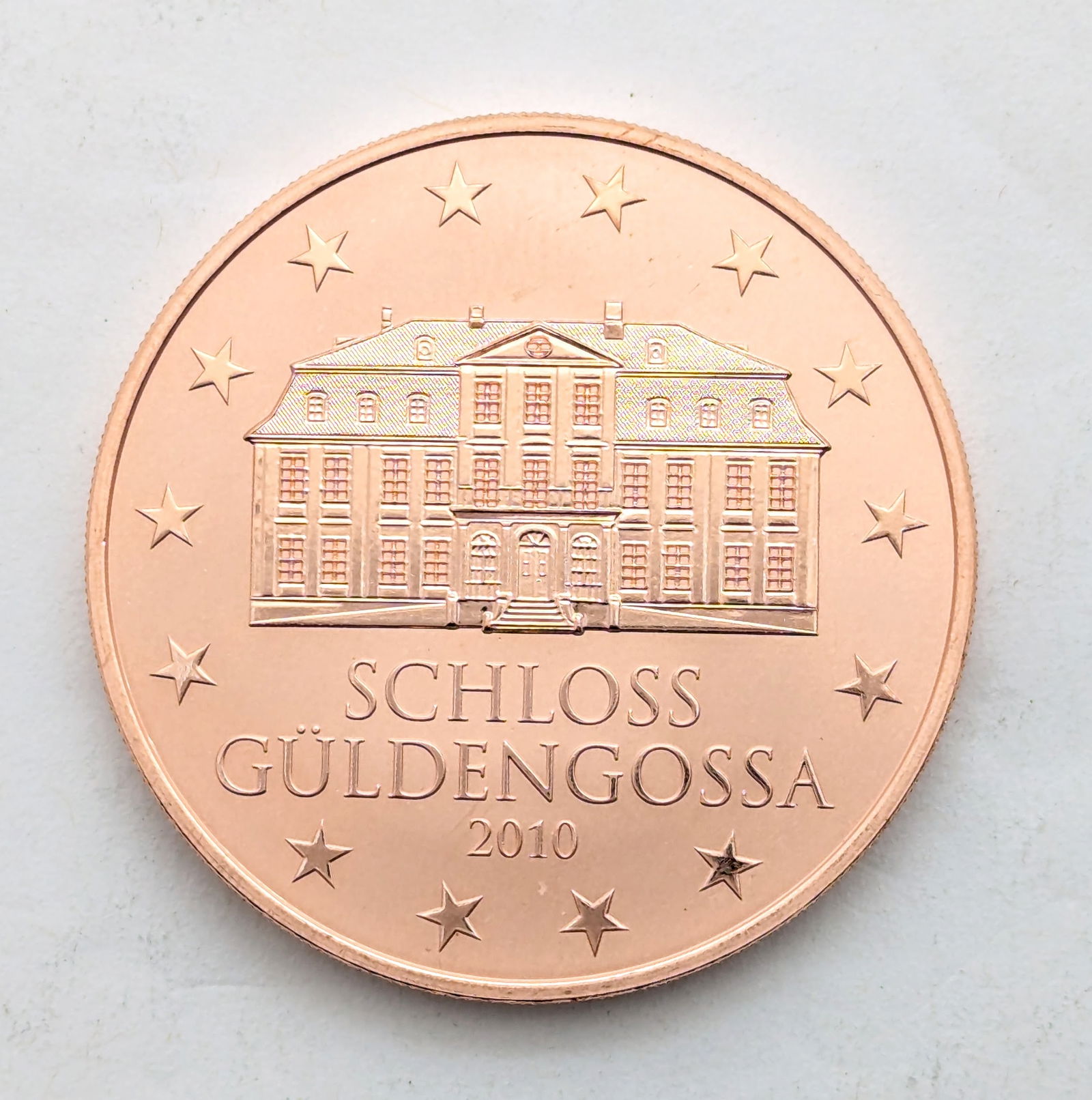 1 Ounce Fine .999 Copper Round - 2010 Schloss Guldengossa: Copper
