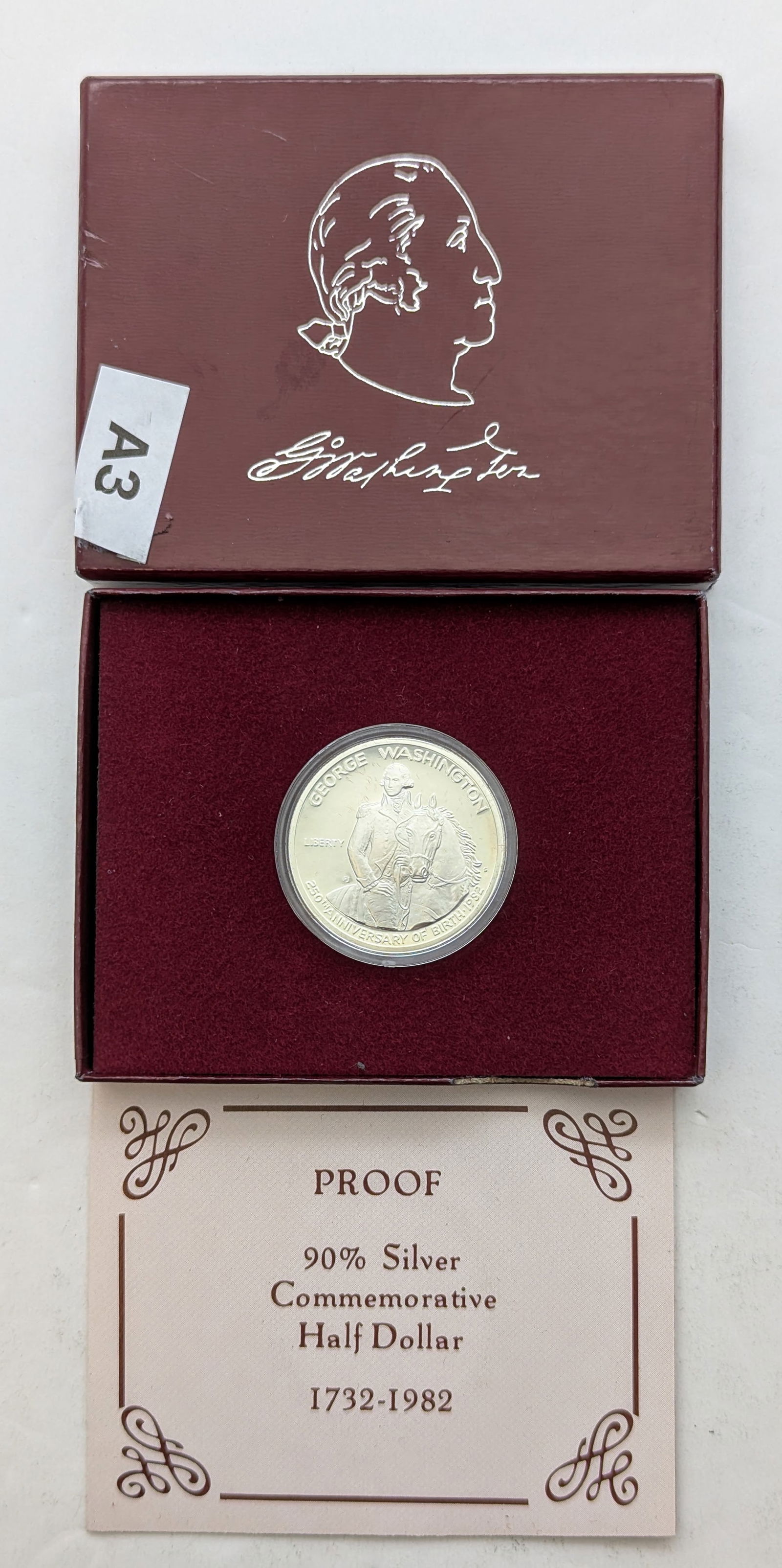 1982-S Proof Silver Washington Commemorative Half Dollar - 250th Anniversary (1 of 3)