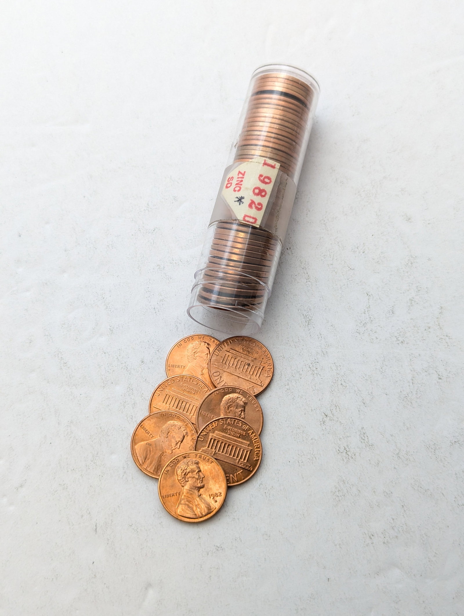 Tube of 50 - 1982-D Lincoln Cents - BU: Coin