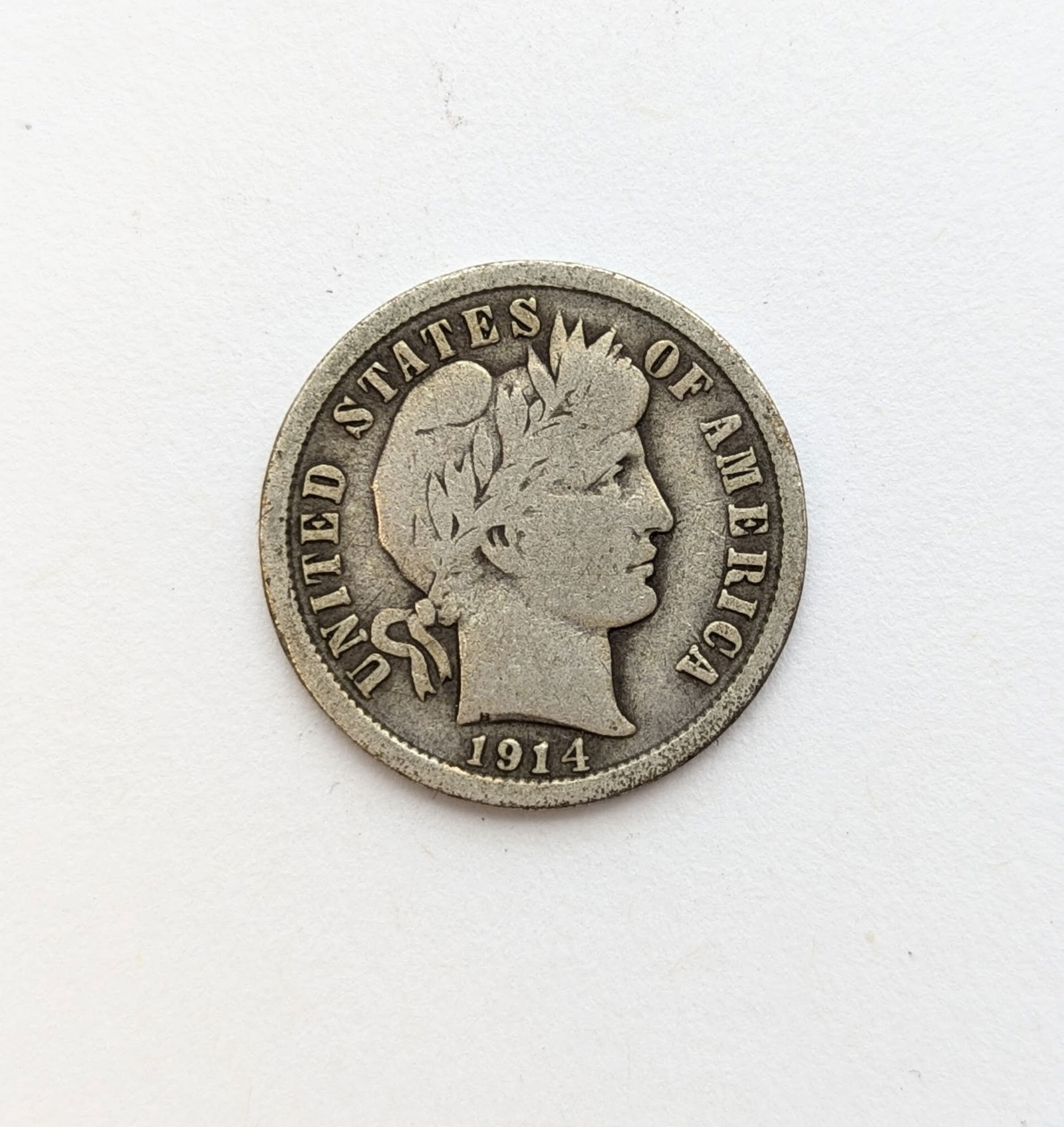 1914 Silver Barber Dime (1 of 2)