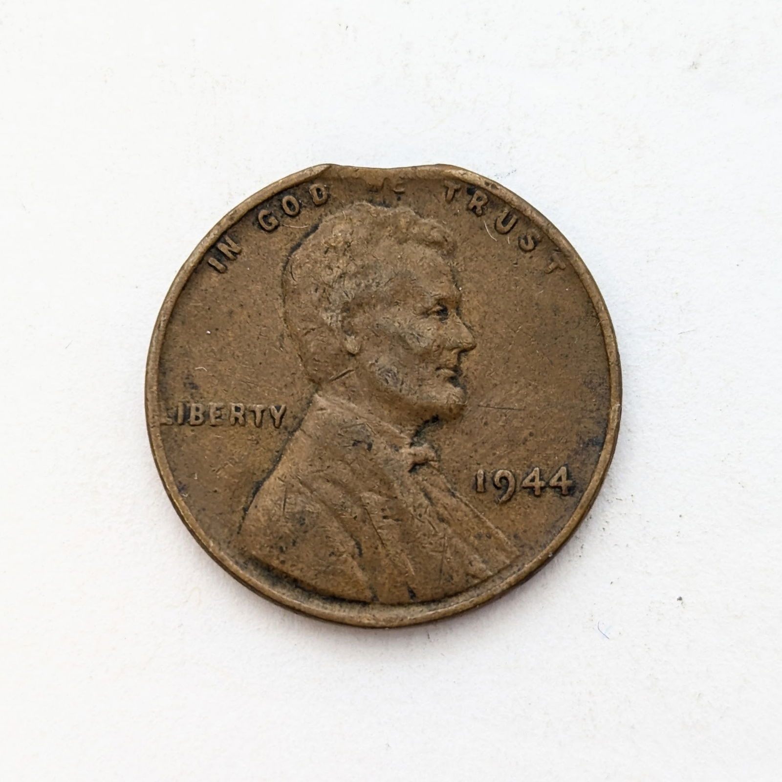 ERROR 1944 Lincoln Wheat Cent - Clipped Planchet (1 of 2)